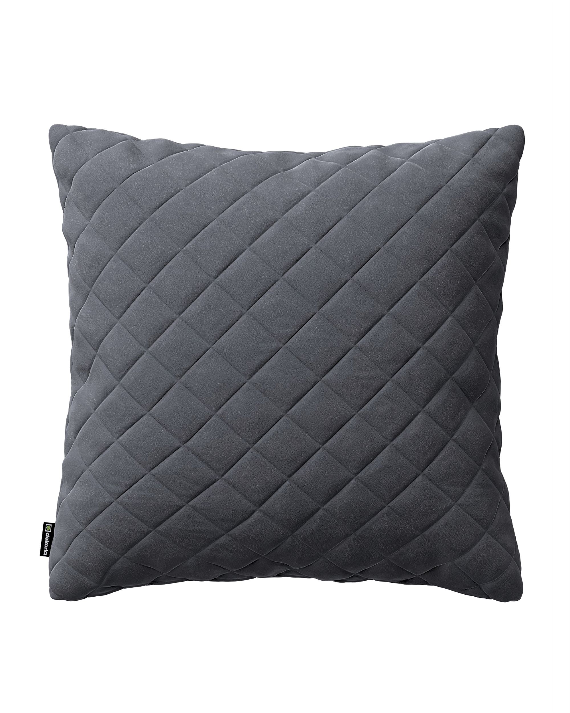 Kissenhülle Mia gesteppt 43x43cm Farbe grau Stoff glänzend, samt