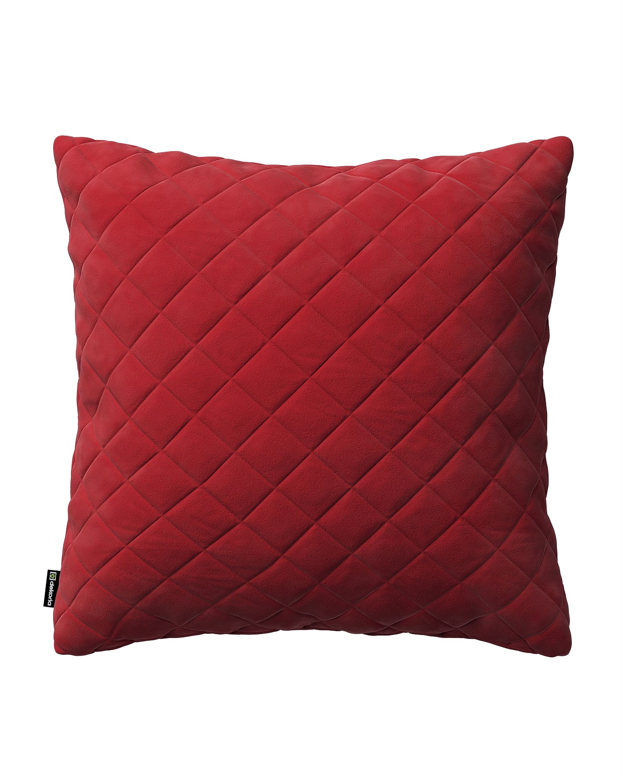 Kissenhülle Mia gesteppt 43x43cm Farbe rot Stoff glänzend, samt