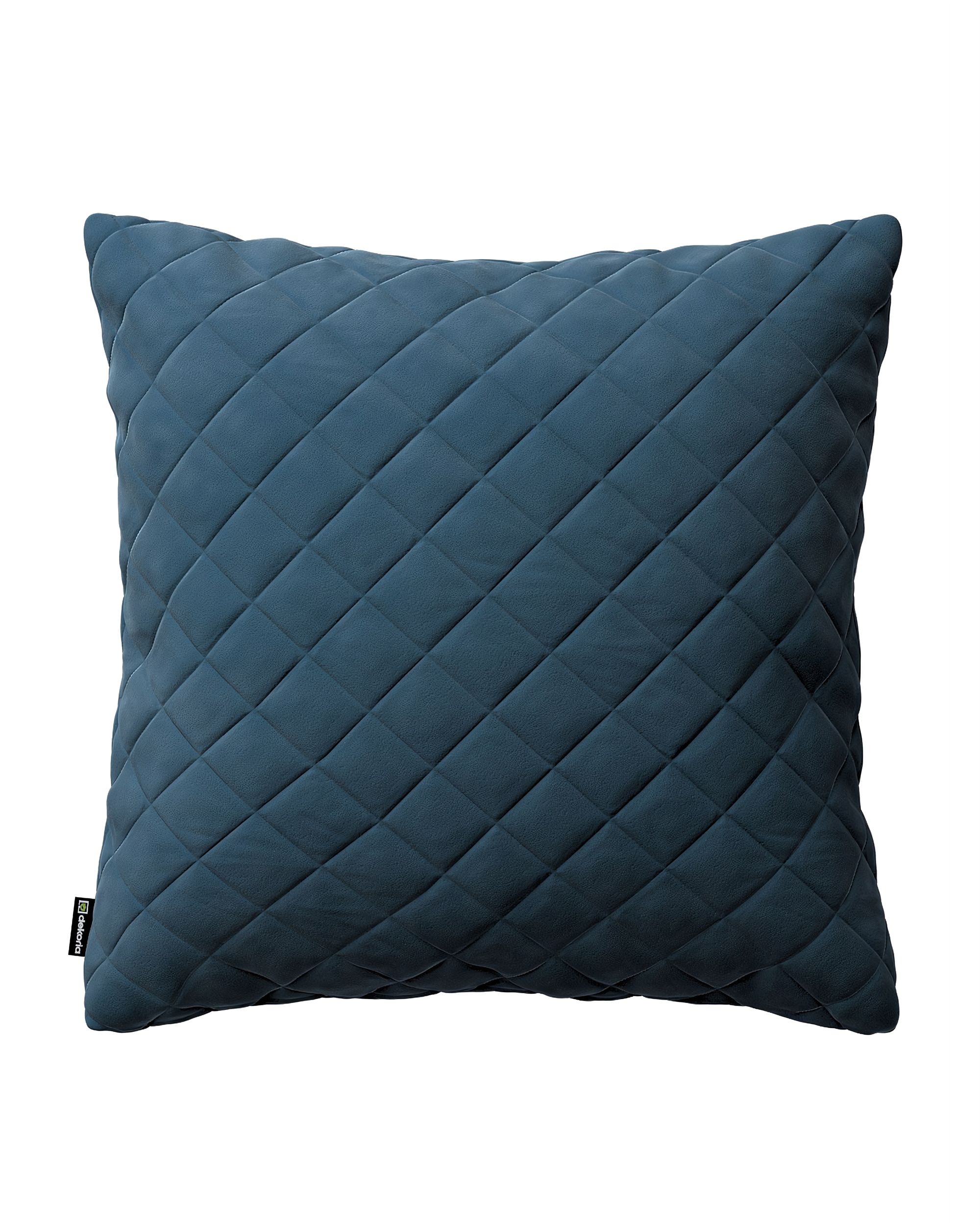 Kissenhülle Mia gesteppt 43x43cm Farbe blau Stoff glänzend, samt