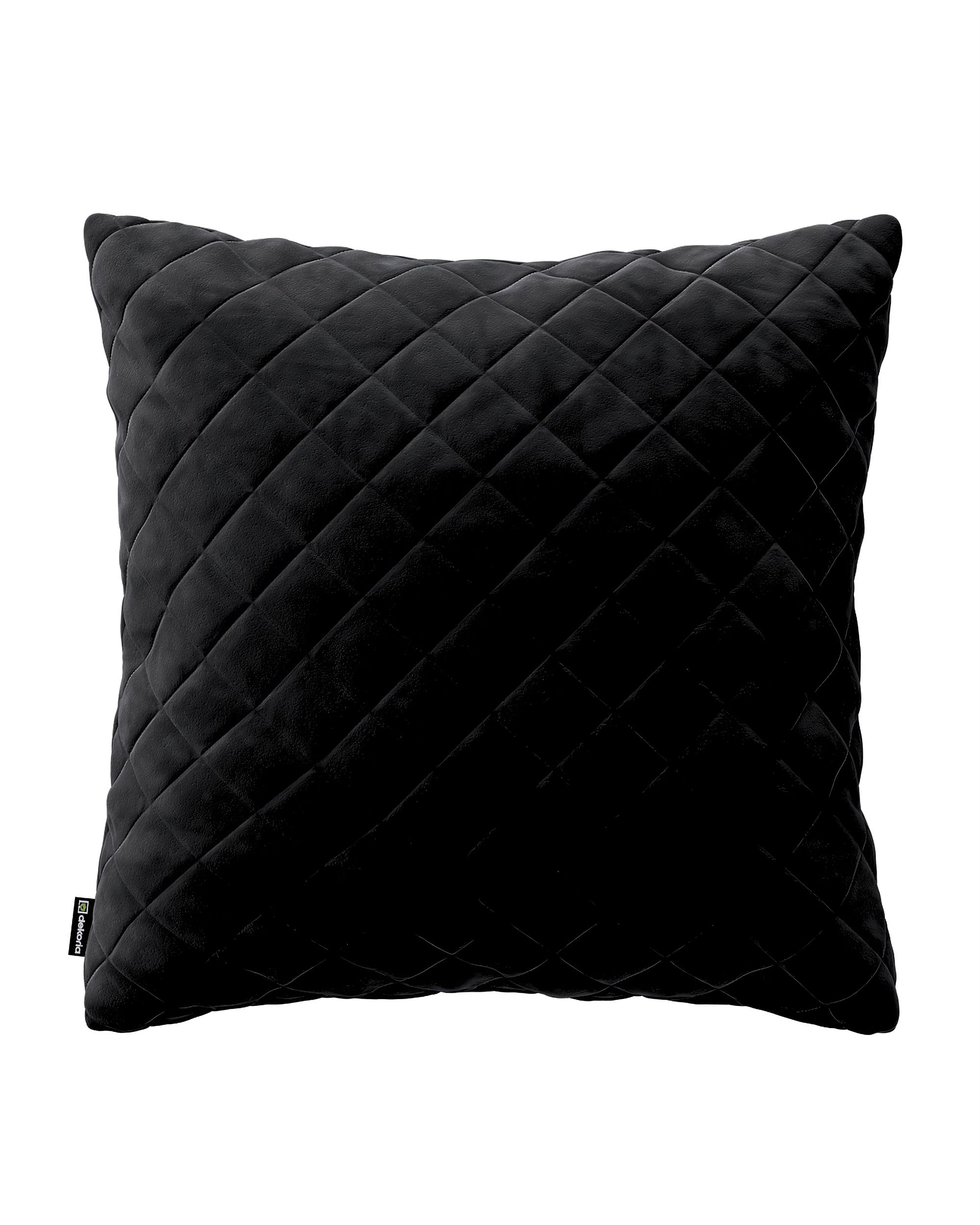 Kissenhülle Mia gesteppt 43x43cm Farbe schwarz Stoff glänzend, samt