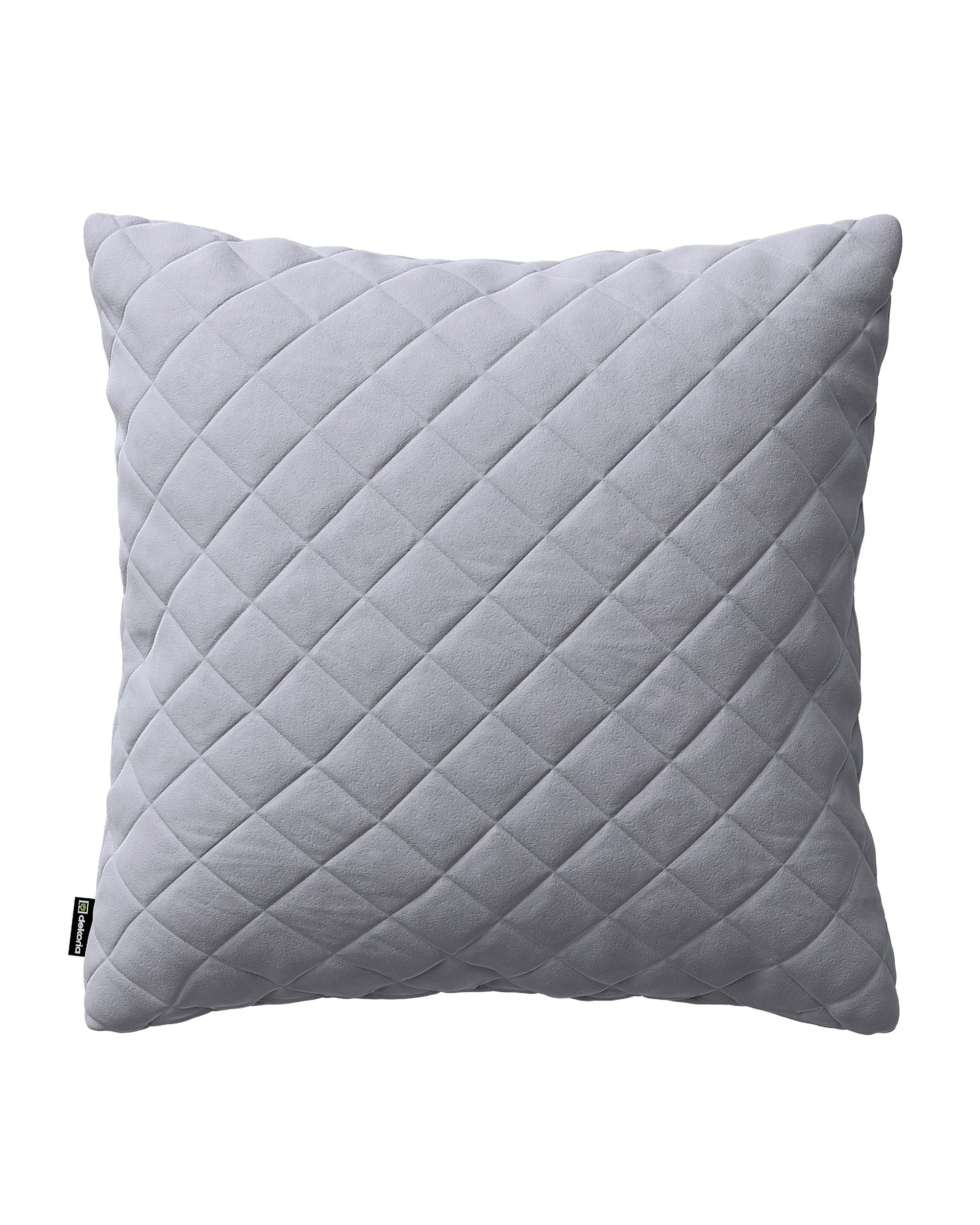 Kissenhülle Mia gesteppt 43x43cm Farbe grau Stoff glänzend, samt