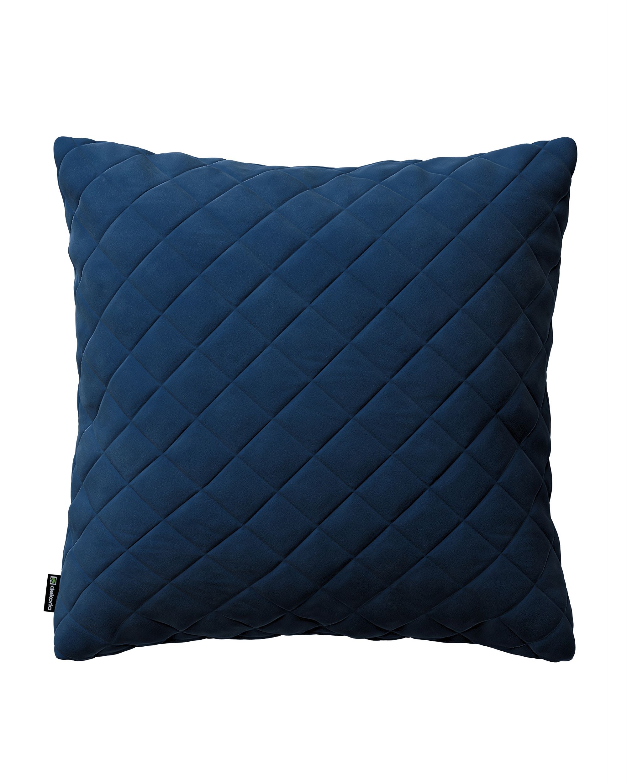 Kissenhülle Mia gesteppt 43x43cm Farbe dunkelblau Stoff glänzend, samt