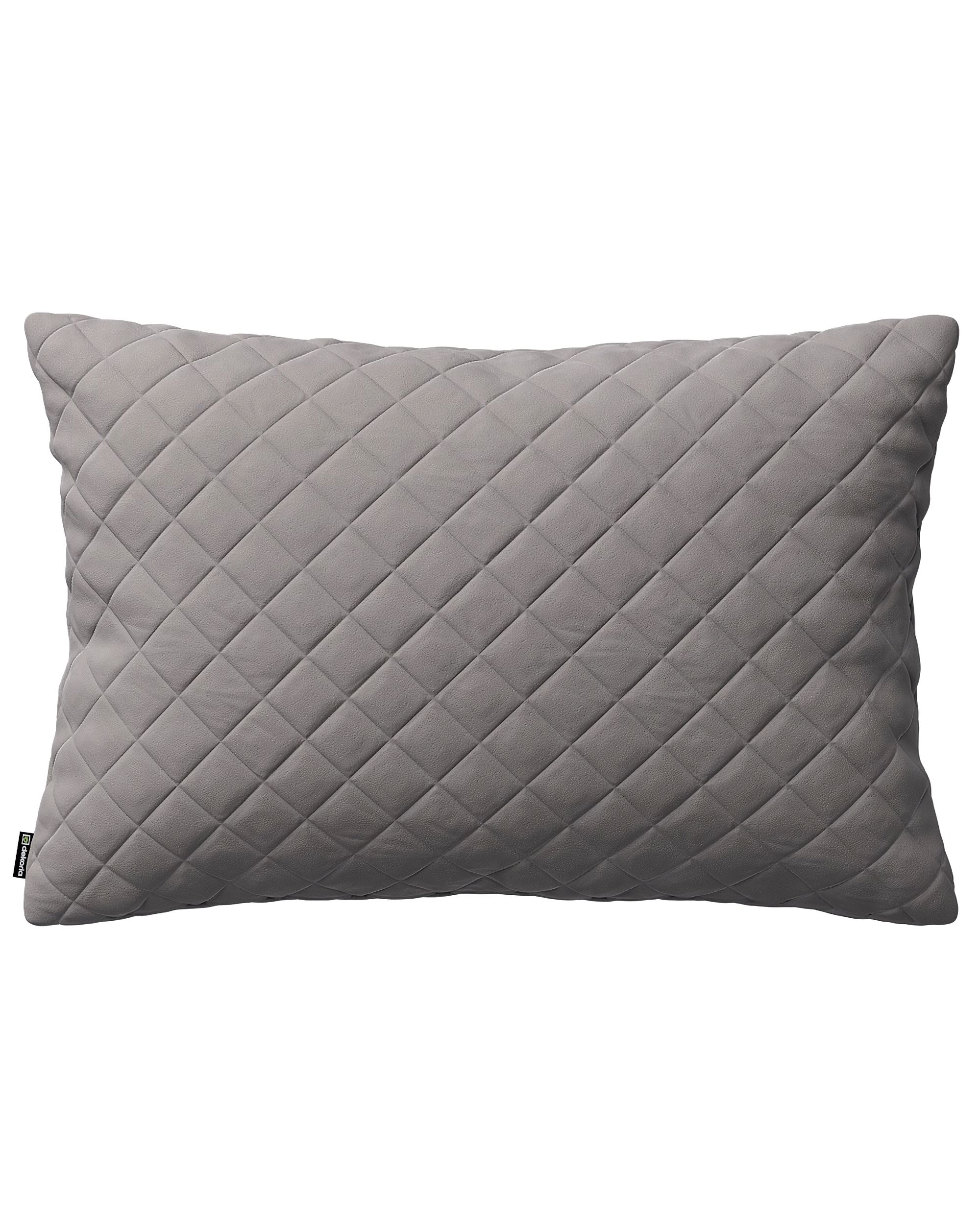 Kissenhülle Mia gesteppt 60x40cm Farbe grau Stoff glänzend, samt