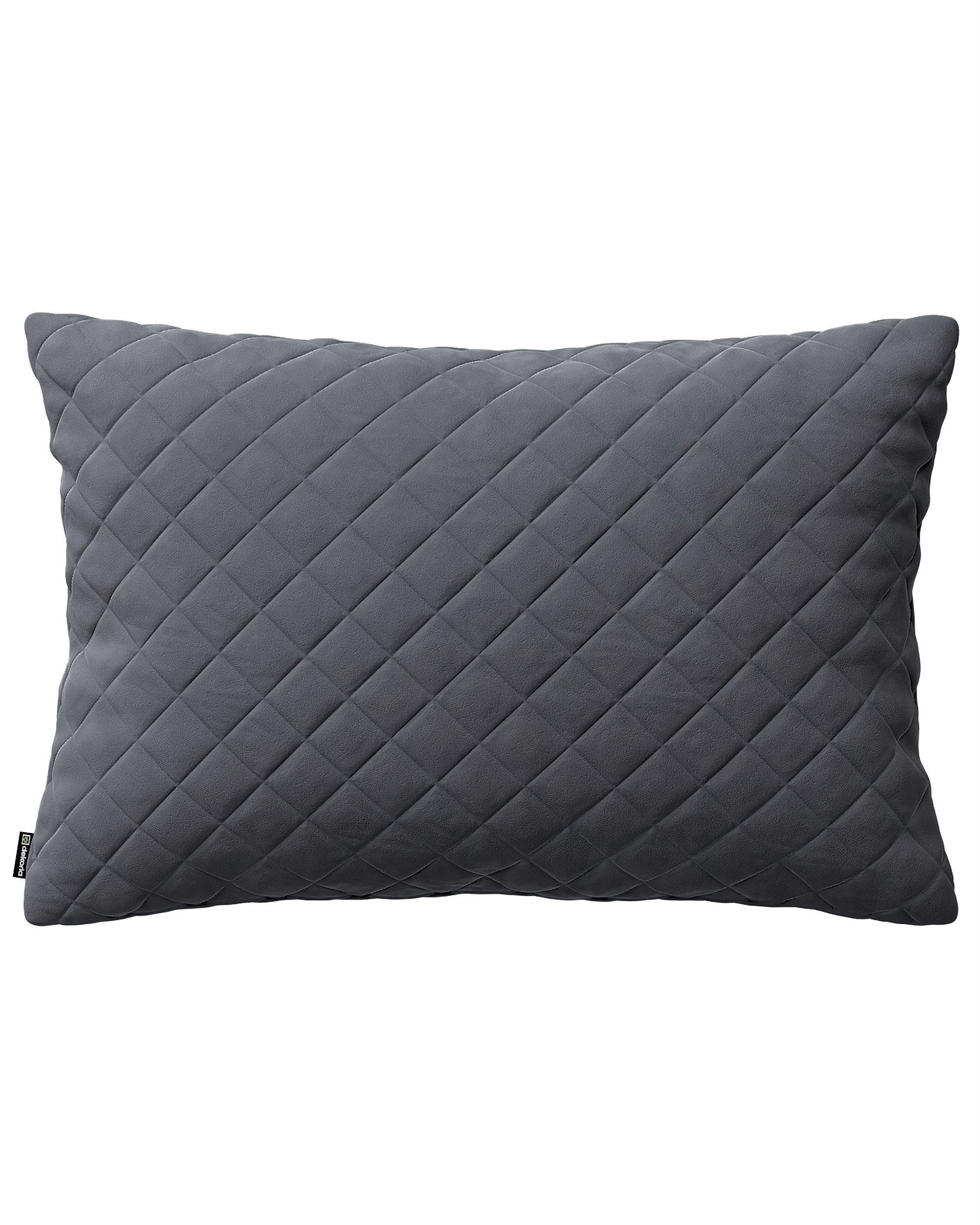 Kissenhülle Mia gesteppt 60x40cm Farbe grau Stoff glänzend, samt