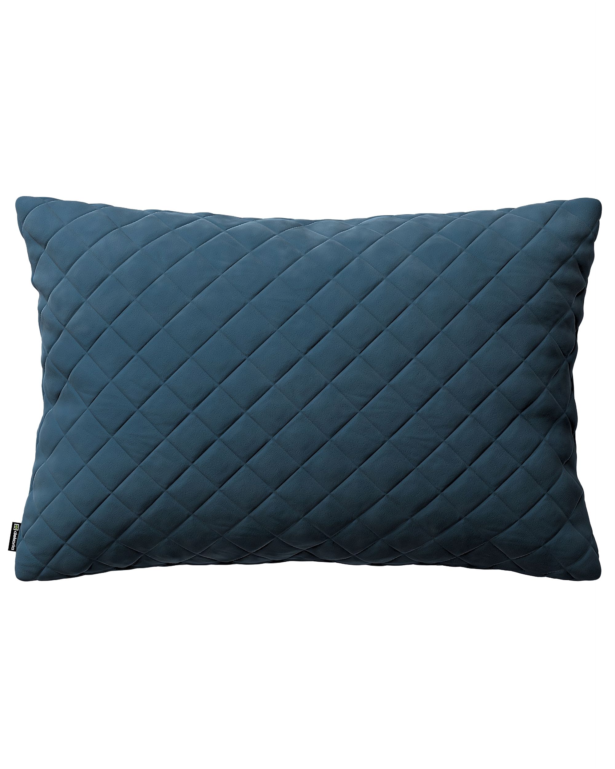 Kissenhülle Mia gesteppt 60x40cm Farbe blau Stoff glänzend, samt