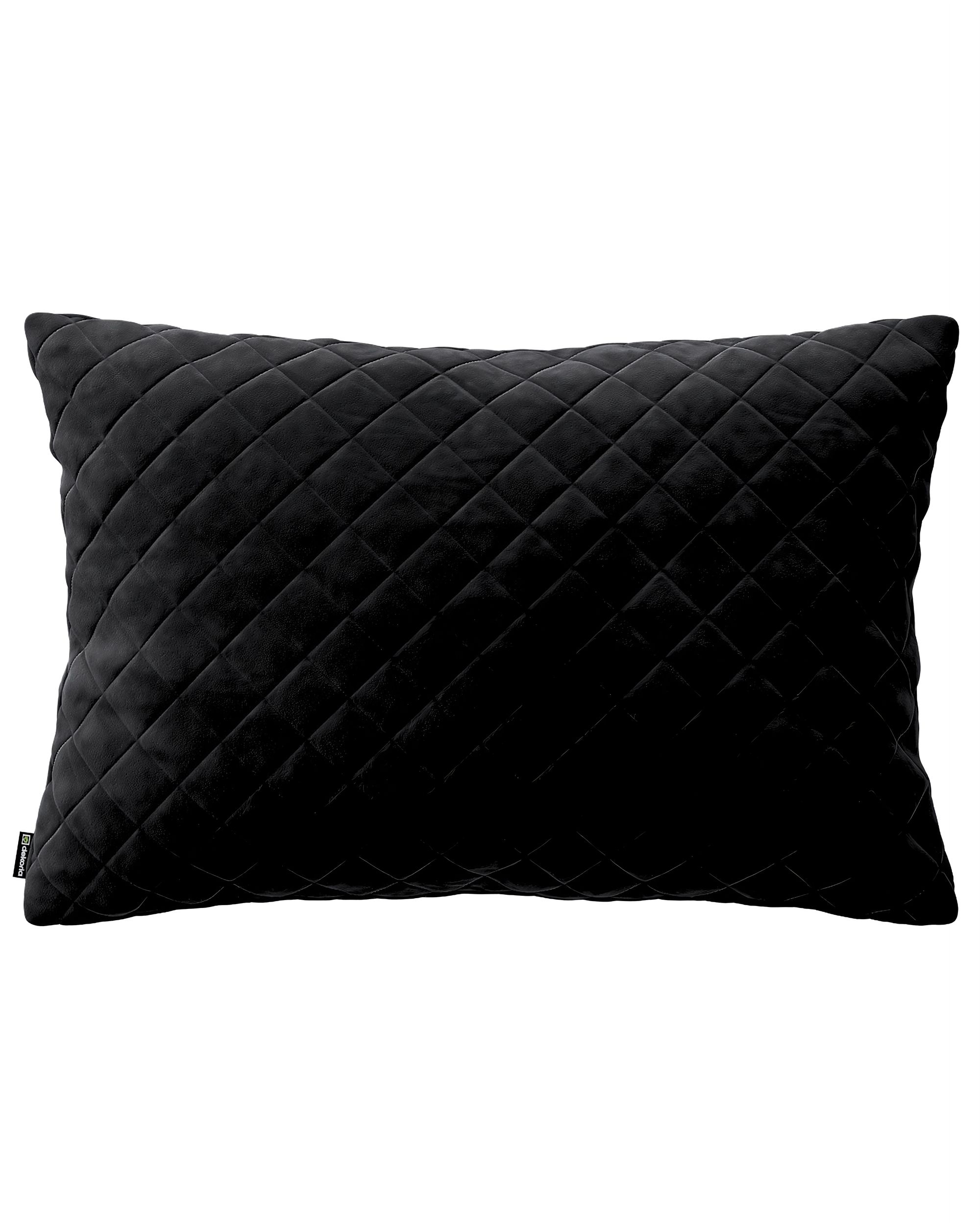Kissenhülle Mia gesteppt 60x40cm Farbe schwarz Stoff glänzend, samt