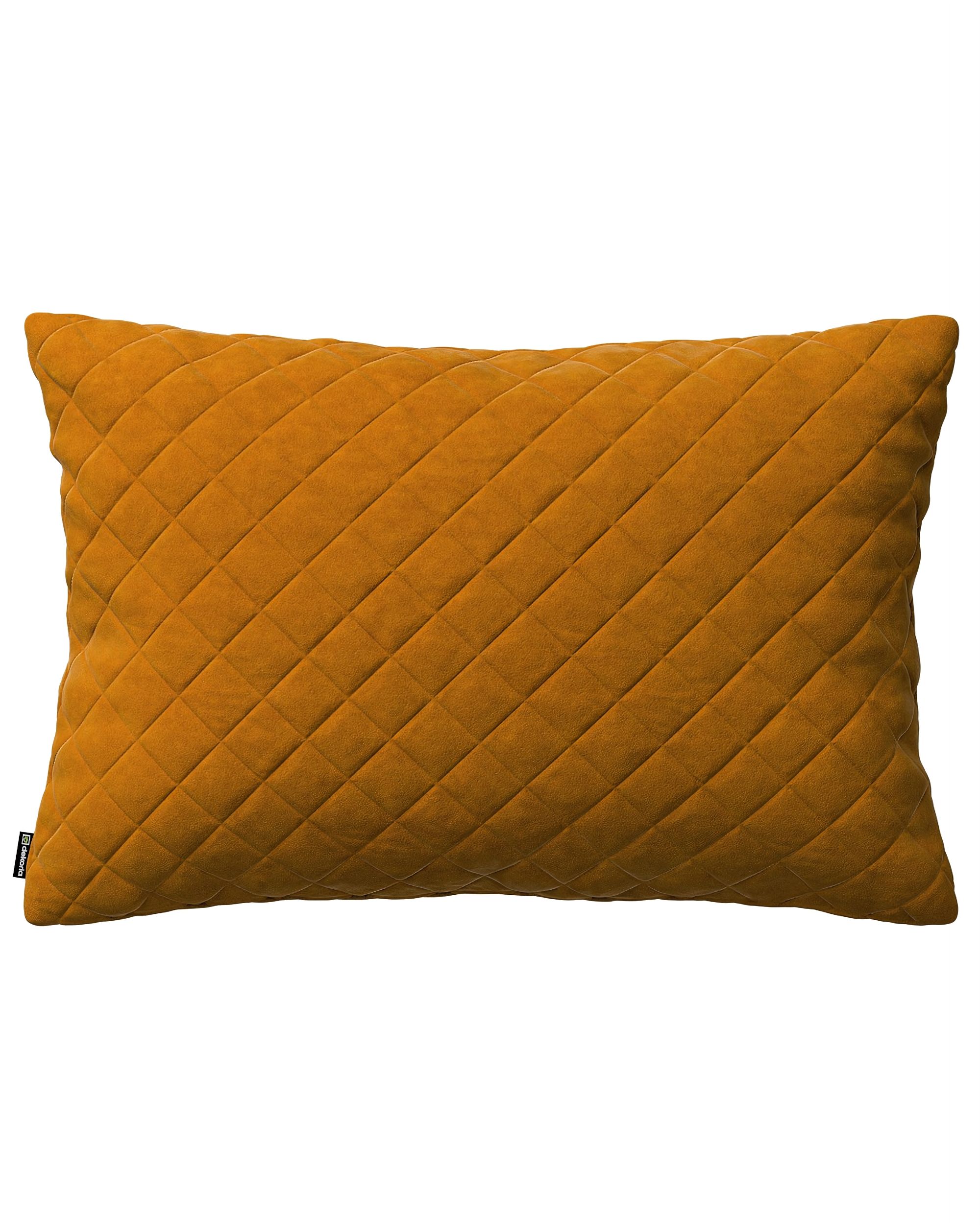 Kissenhülle Mia gesteppt 60x40cm Farbe gelb Stoff glänzend, samt