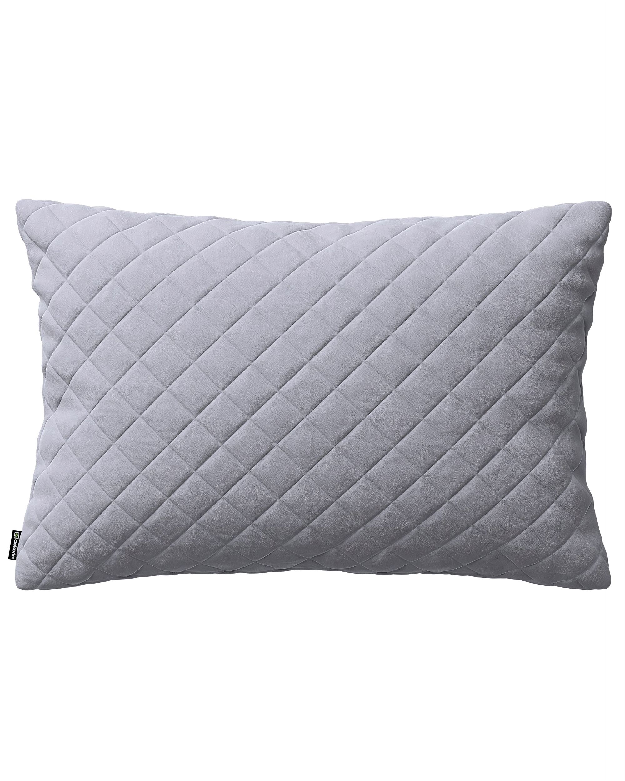 Kissenhülle Mia gesteppt 60x40cm Farbe grau Stoff glänzend, samt