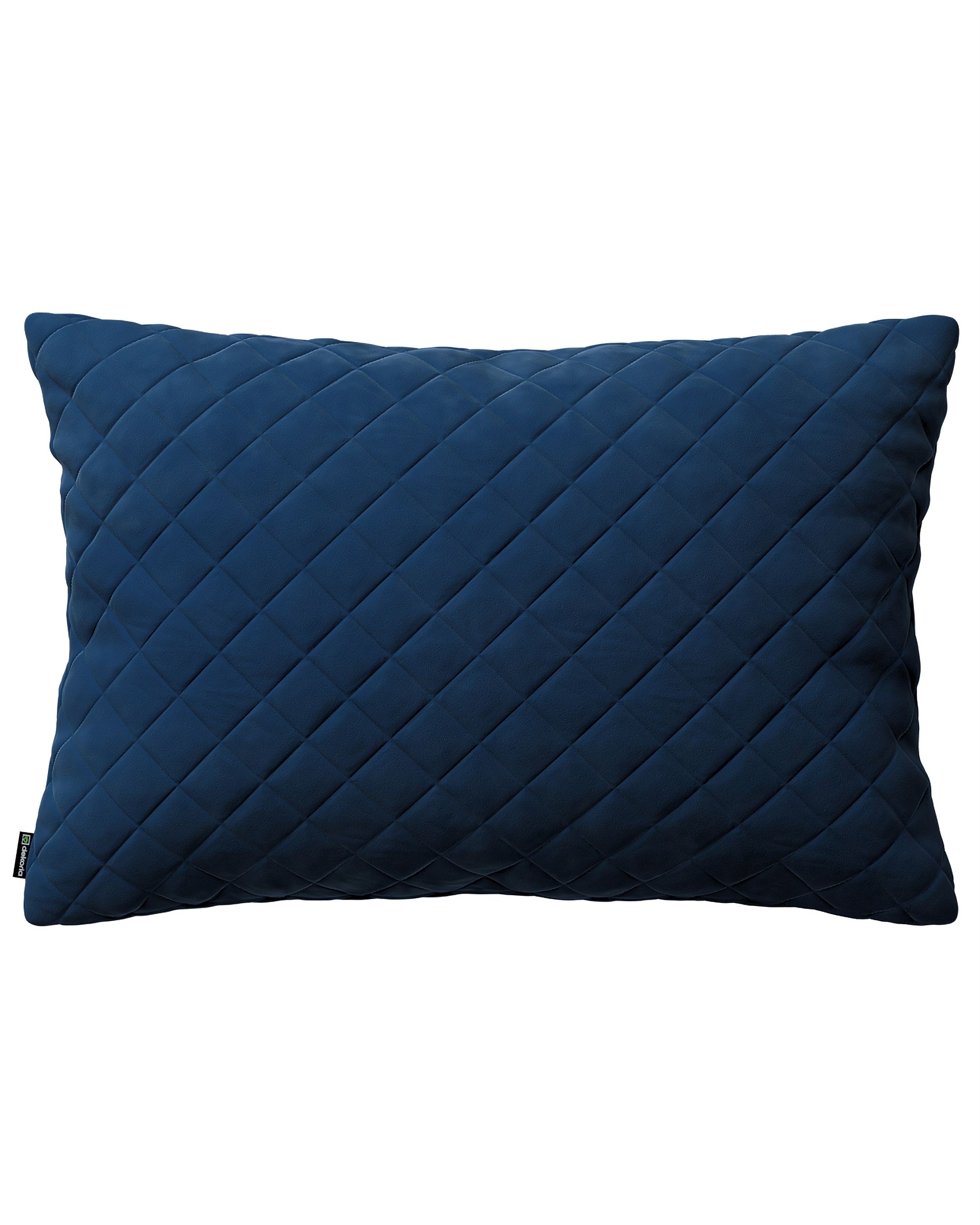 Kissenhülle Mia gesteppt 60x40cm Farbe dunkelblau Stoff glänzend, samt