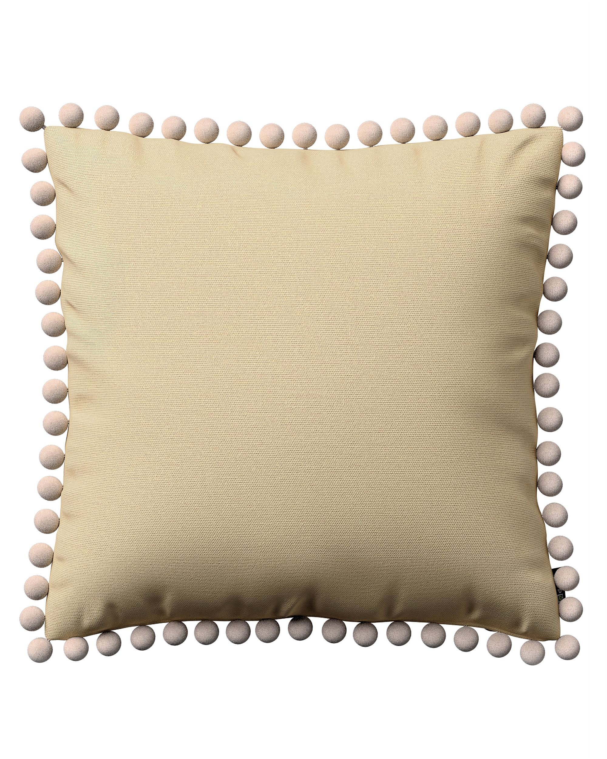 Kissenhülle Wera mit Bommeln Farbe beige