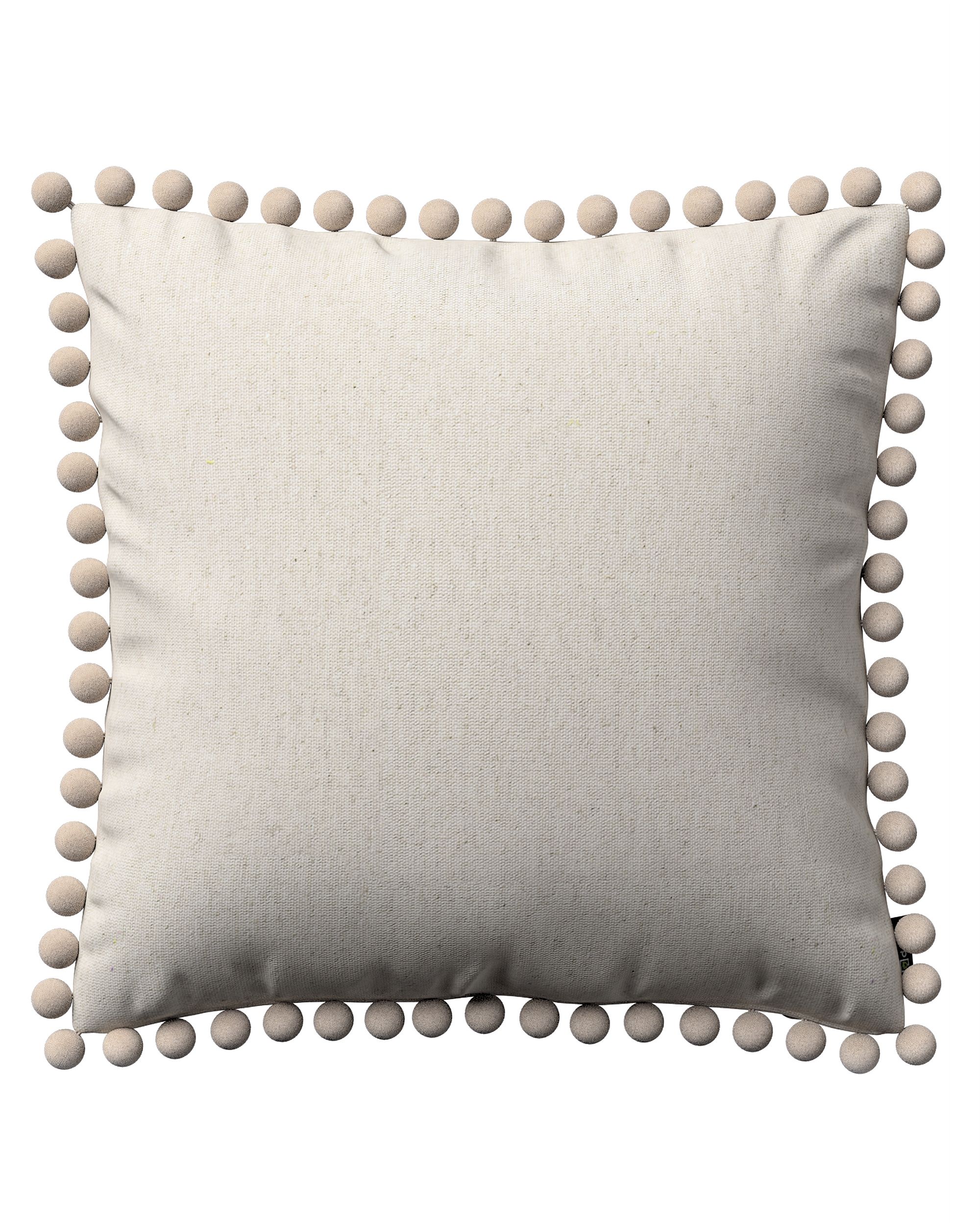 Kissenhülle Wera mit Bommeln Farbe beige