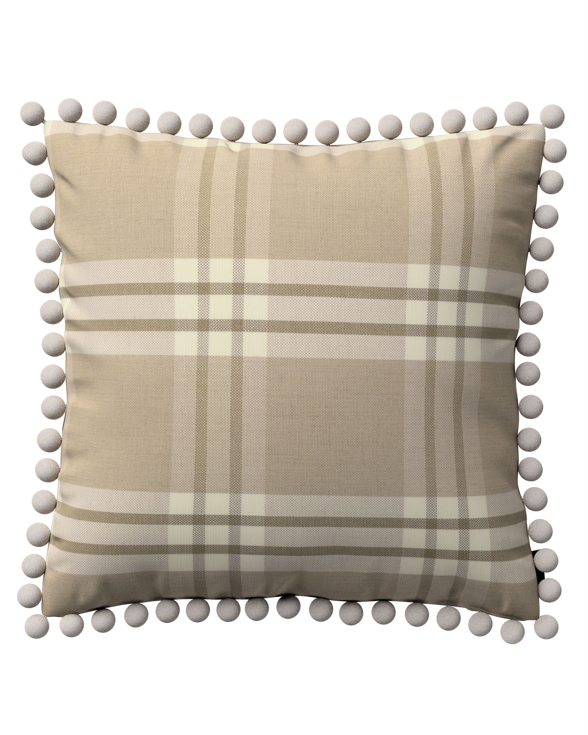 Kissenhülle Wera mit Bommeln Farbe beige