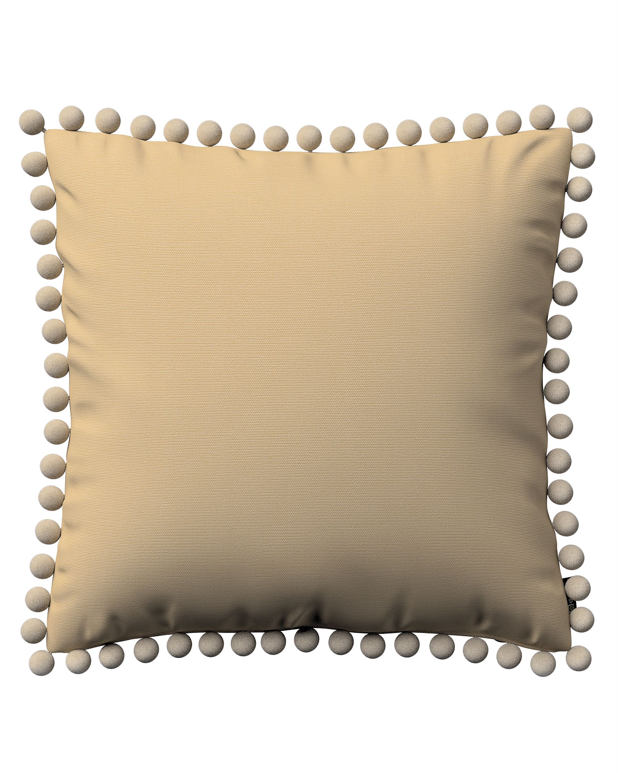 Kissenhülle Wera mit Bommeln Farbe beige