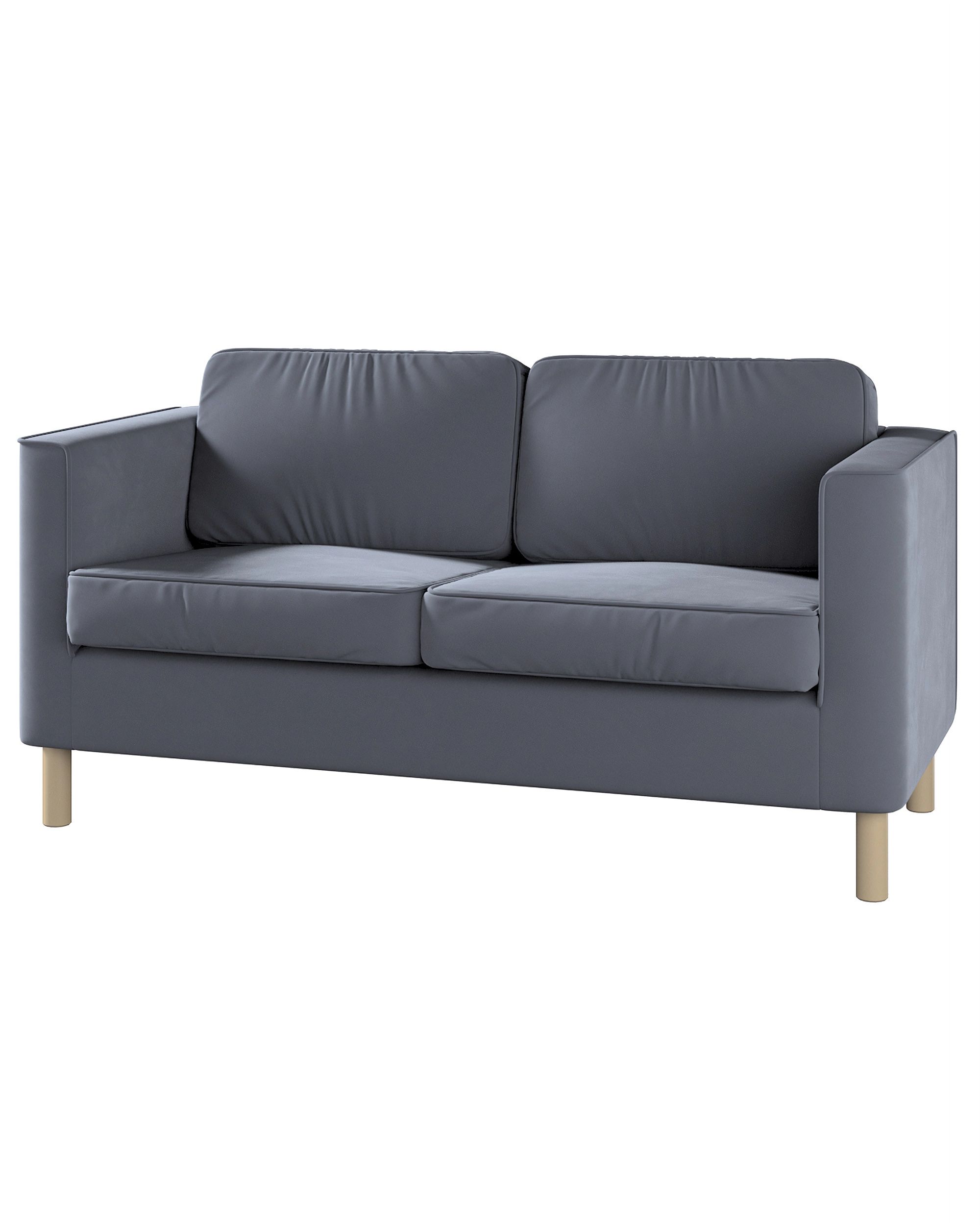 Bezug für Pärup 2-Sitzer Sofa Farbe grau Stoff glänzend, samt