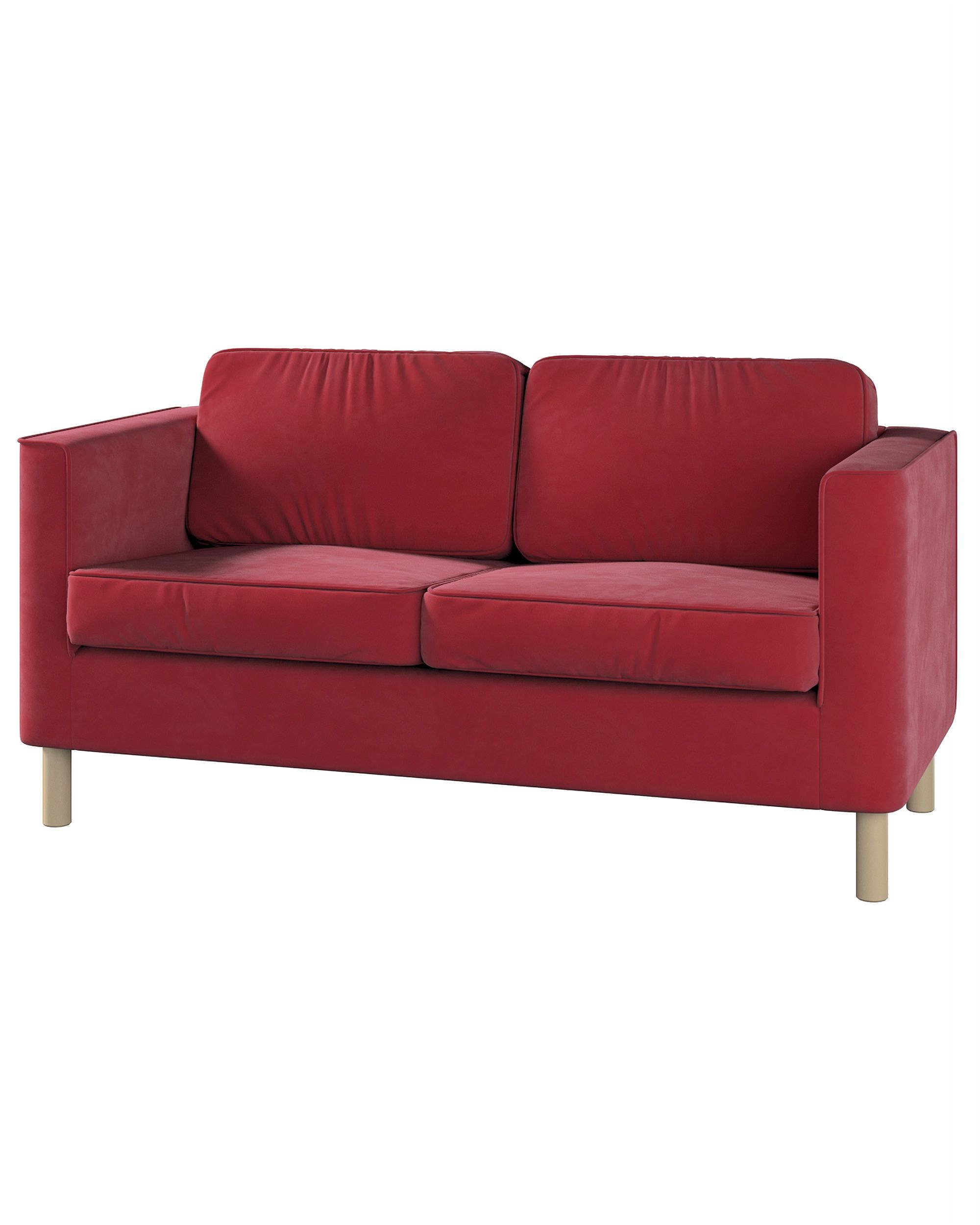 Bezug für Pärup 2-Sitzer Sofa Farbe rot Stoff glänzend, samt