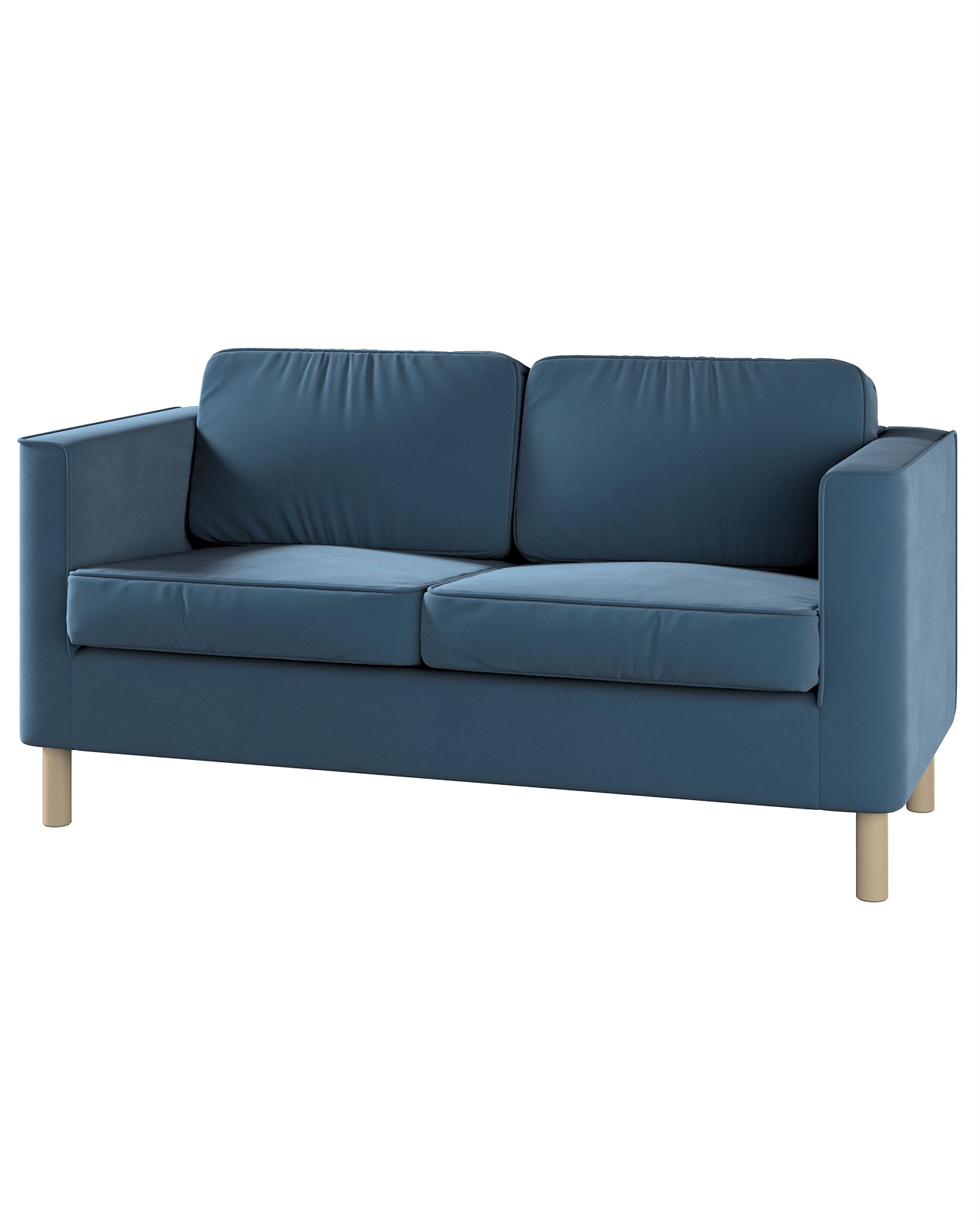 Bezug für Pärup 2-Sitzer Sofa Farbe blau Stoff glänzend, samt