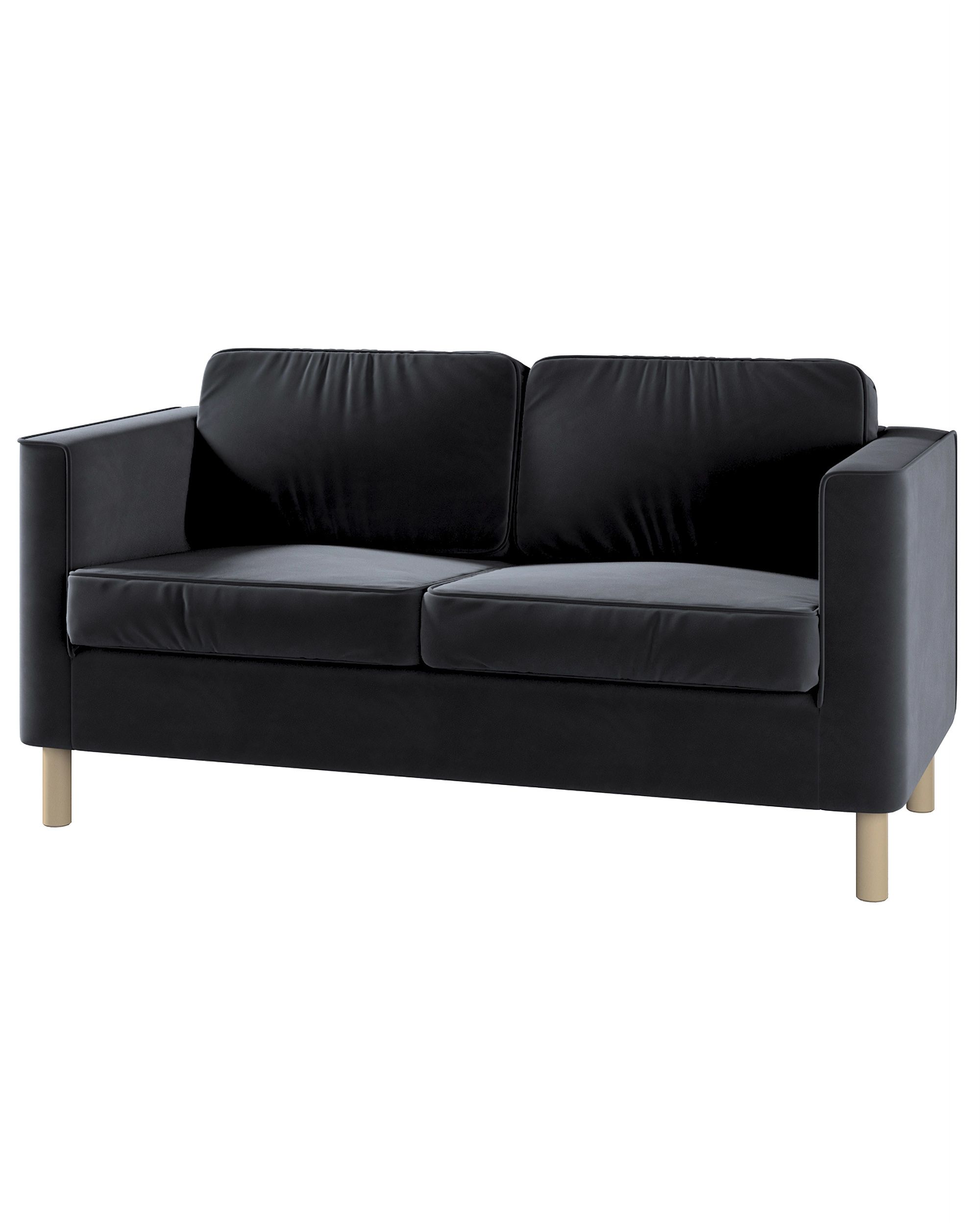 Bezug für Pärup 2-Sitzer Sofa Farbe schwarz Stoff glänzend, samt