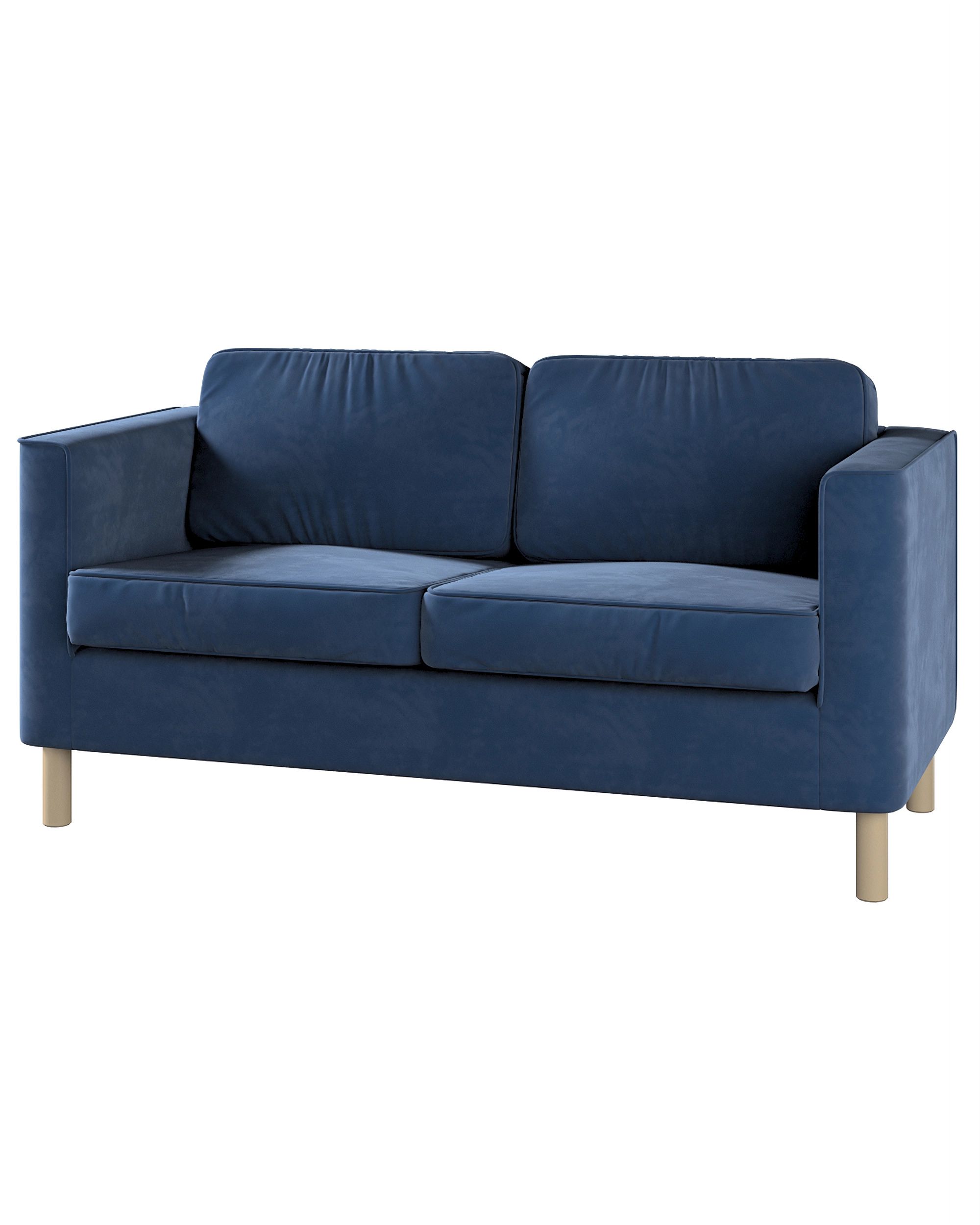 Bezug für Pärup 2-Sitzer Sofa Farbe dunkelblau Stoff glänzend, samt