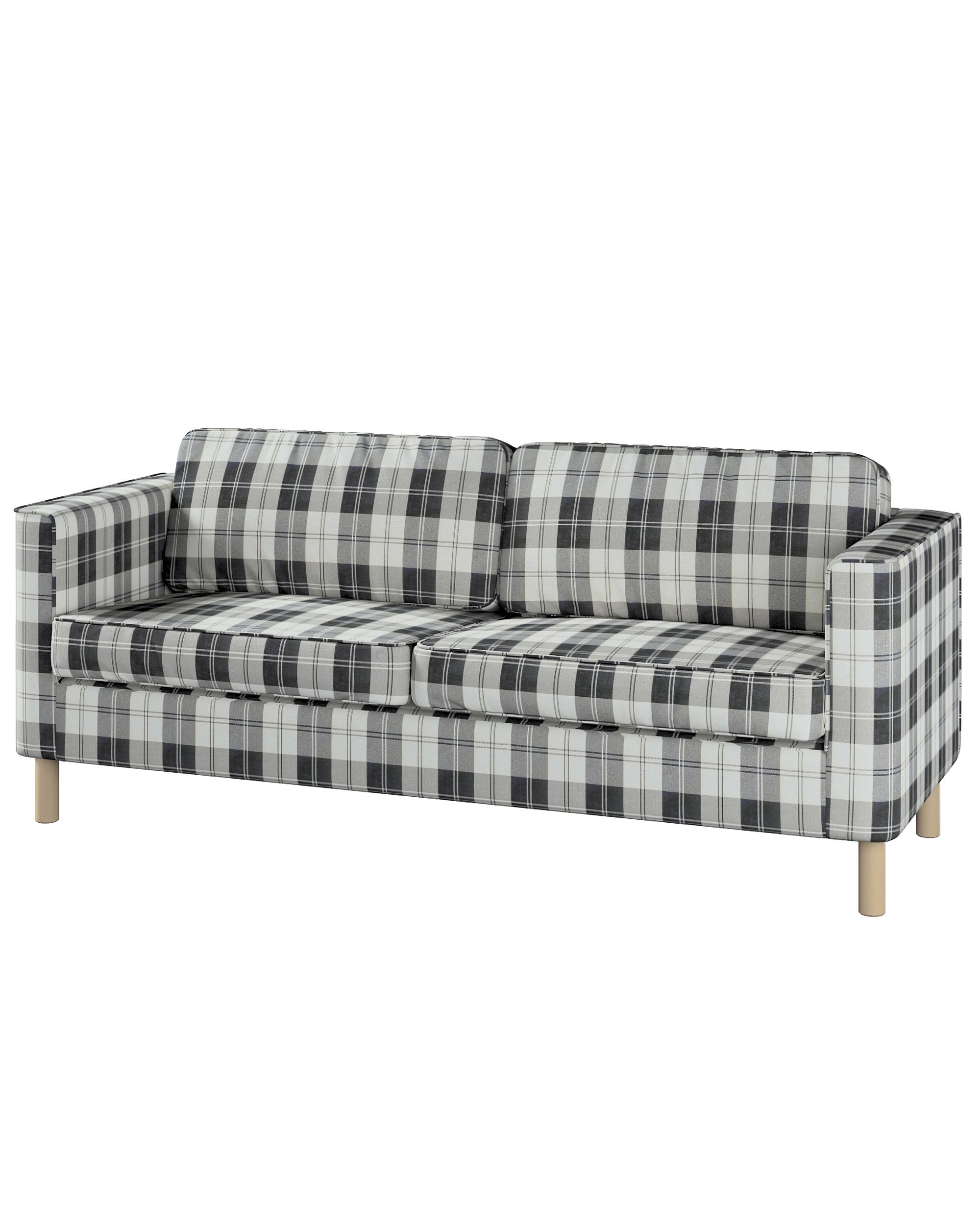 Bezug für Pärup 3-Sitzer Sofa Farbe schwarz Stoff strukturiert, gemustert