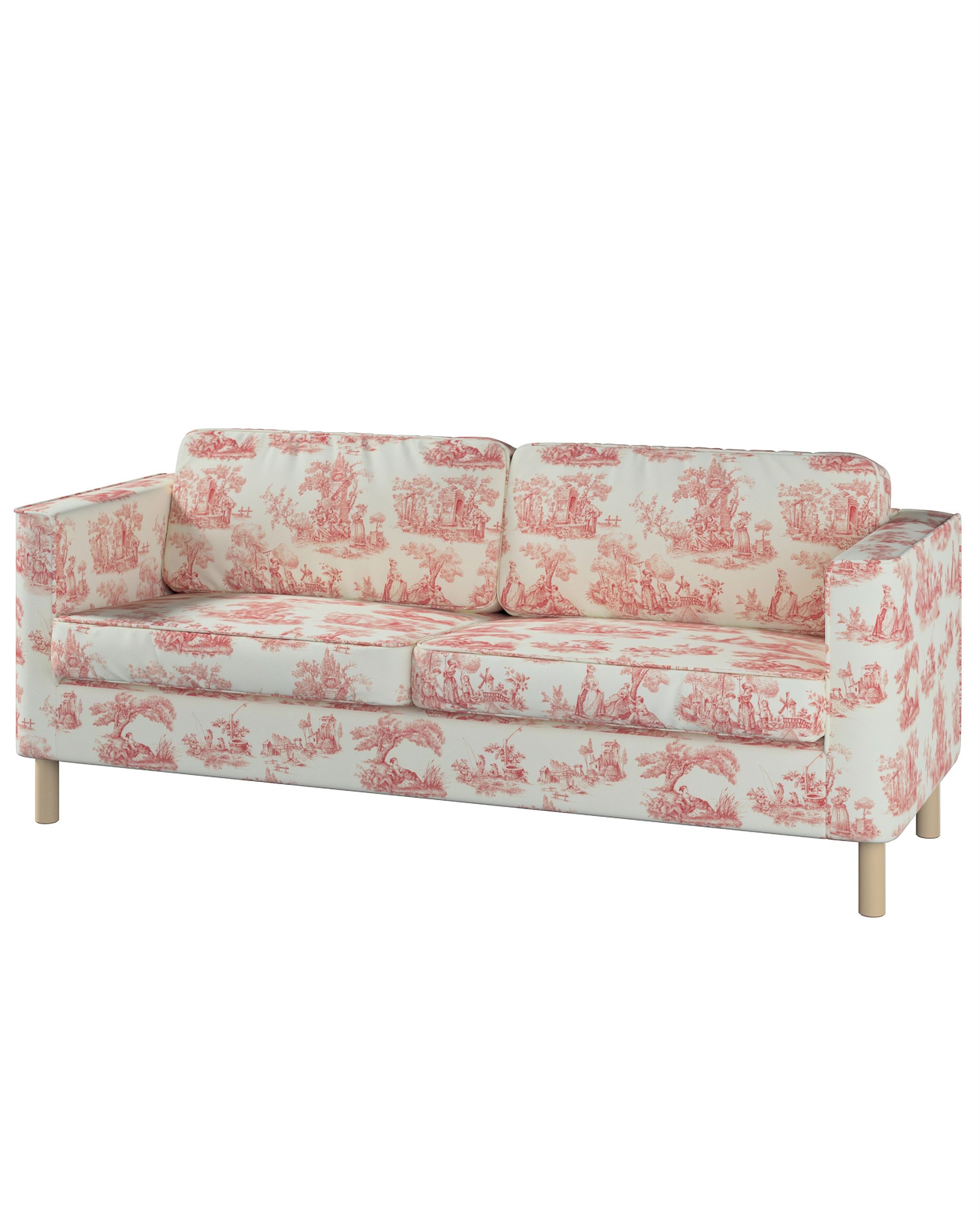 Bezug für Pärup 3-Sitzer Sofa Farbe rot Stoff gemustert