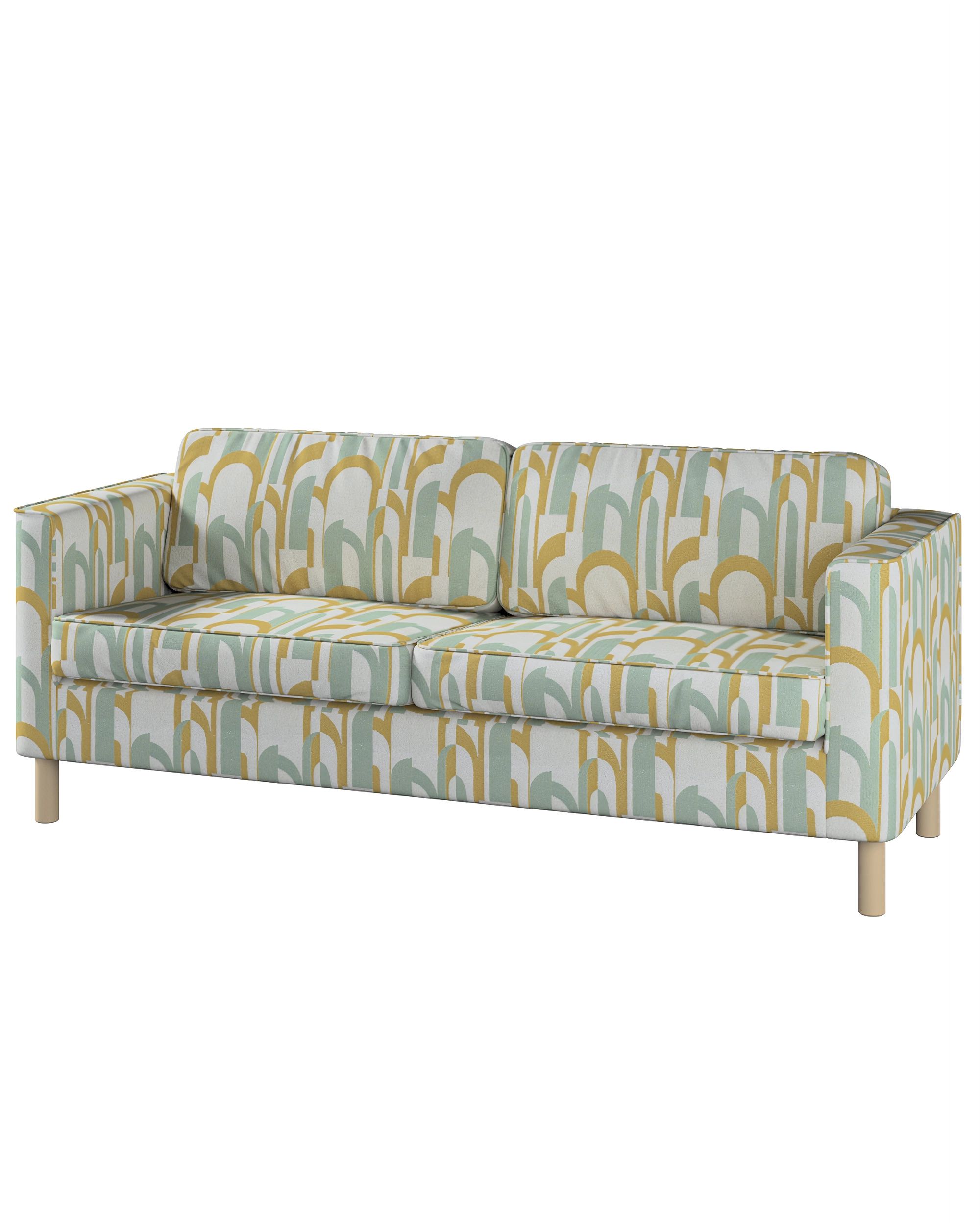 Bezug für Pärup 3-Sitzer Sofa Farbe grün Stoff strukturiert, gemustert