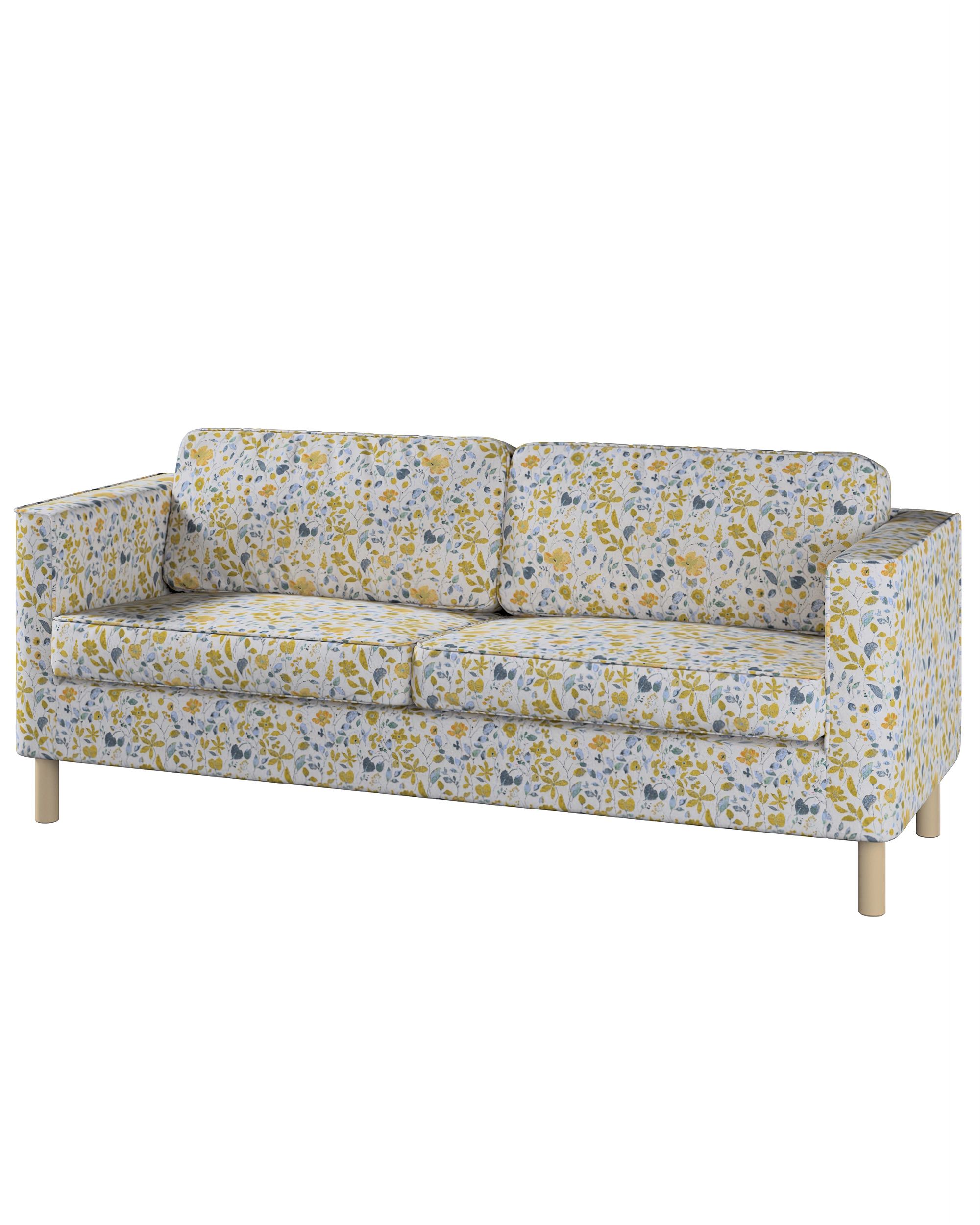 Bezug für Pärup 3-Sitzer Sofa Farbe gelb Stoff strukturiert, gemustert