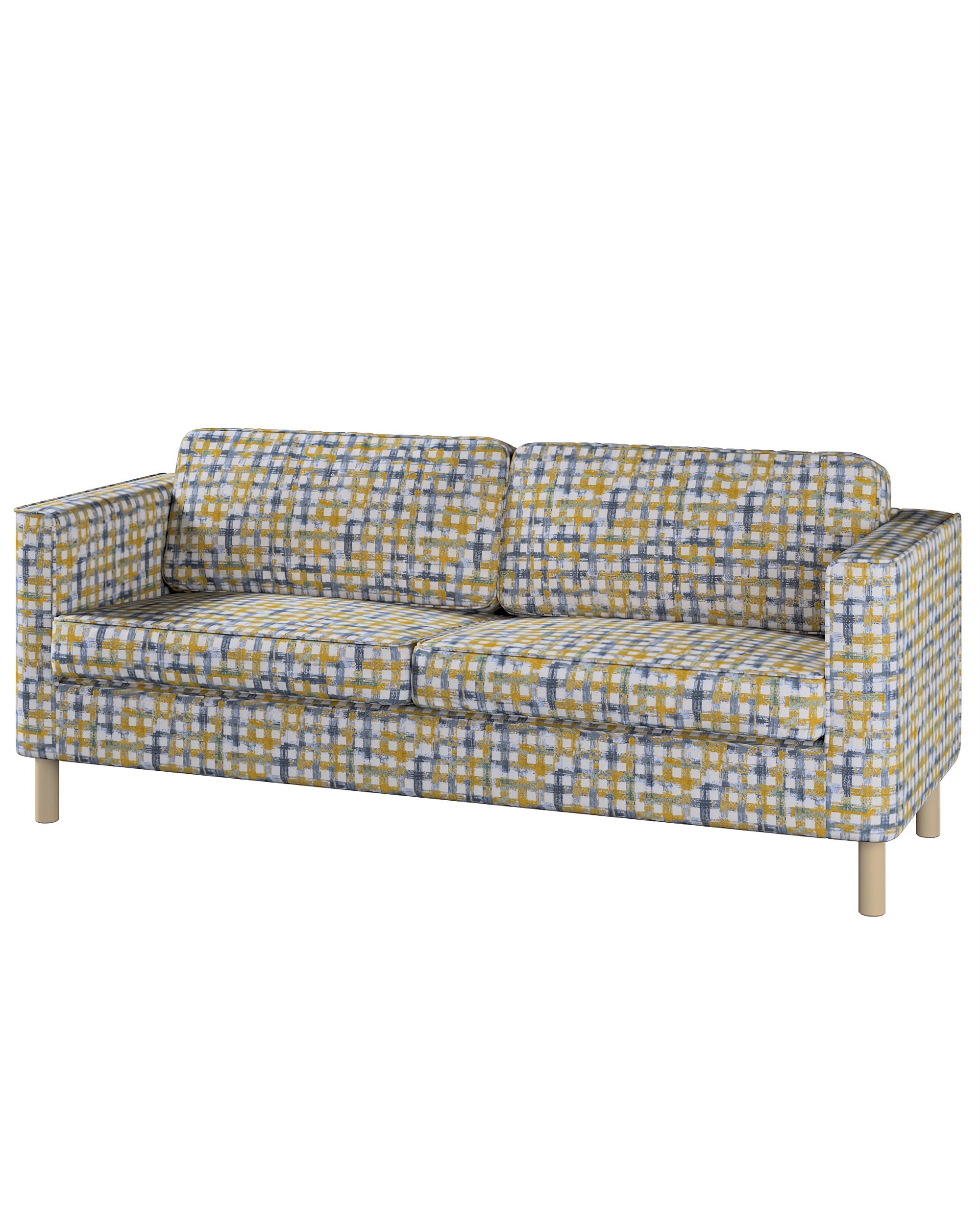 Bezug für Pärup 3-Sitzer Sofa Farbe blau Stoff strukturiert, gemustert
