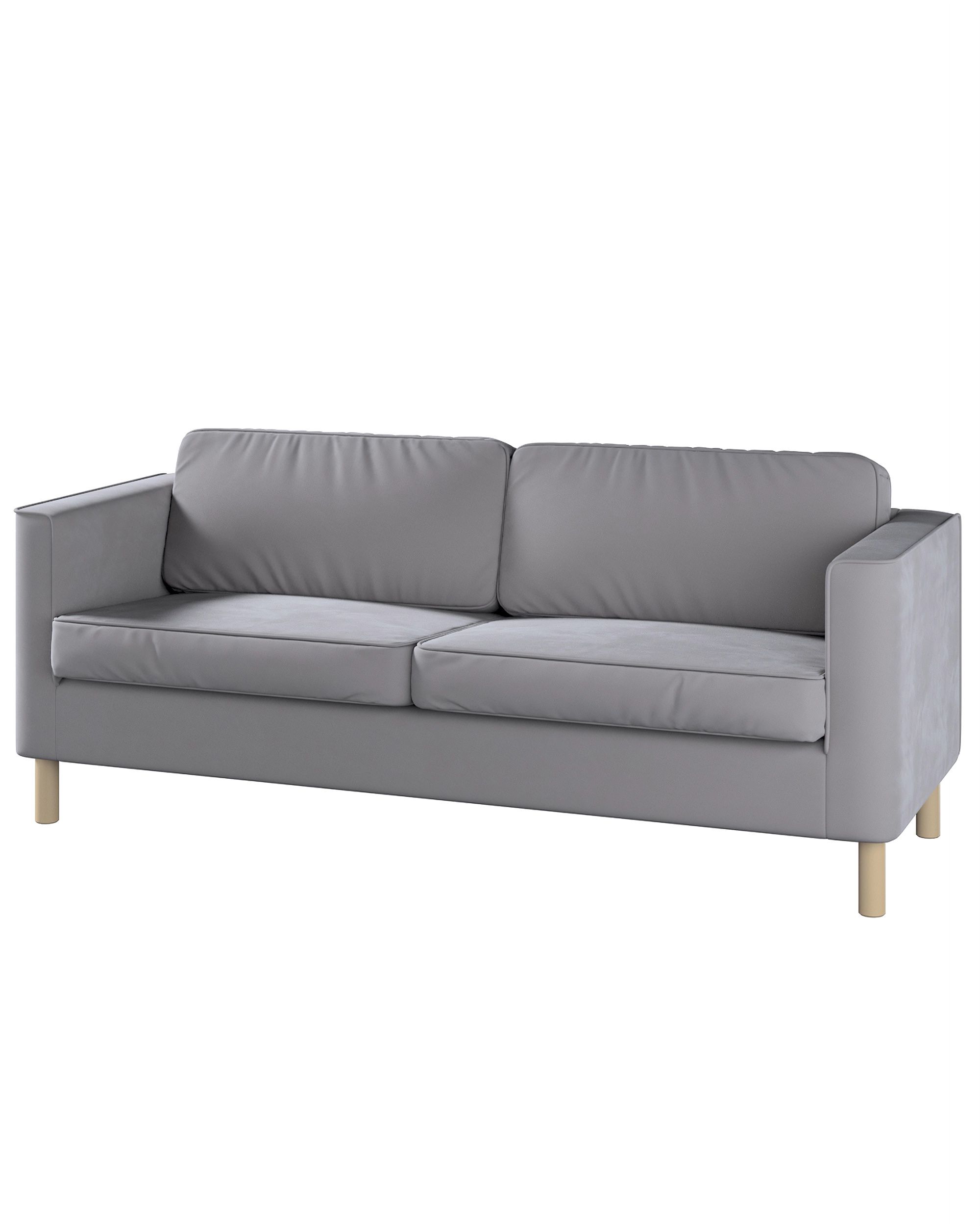 Bezug für Pärup 3-Sitzer Sofa Farbe grau Stoff glänzend, samt