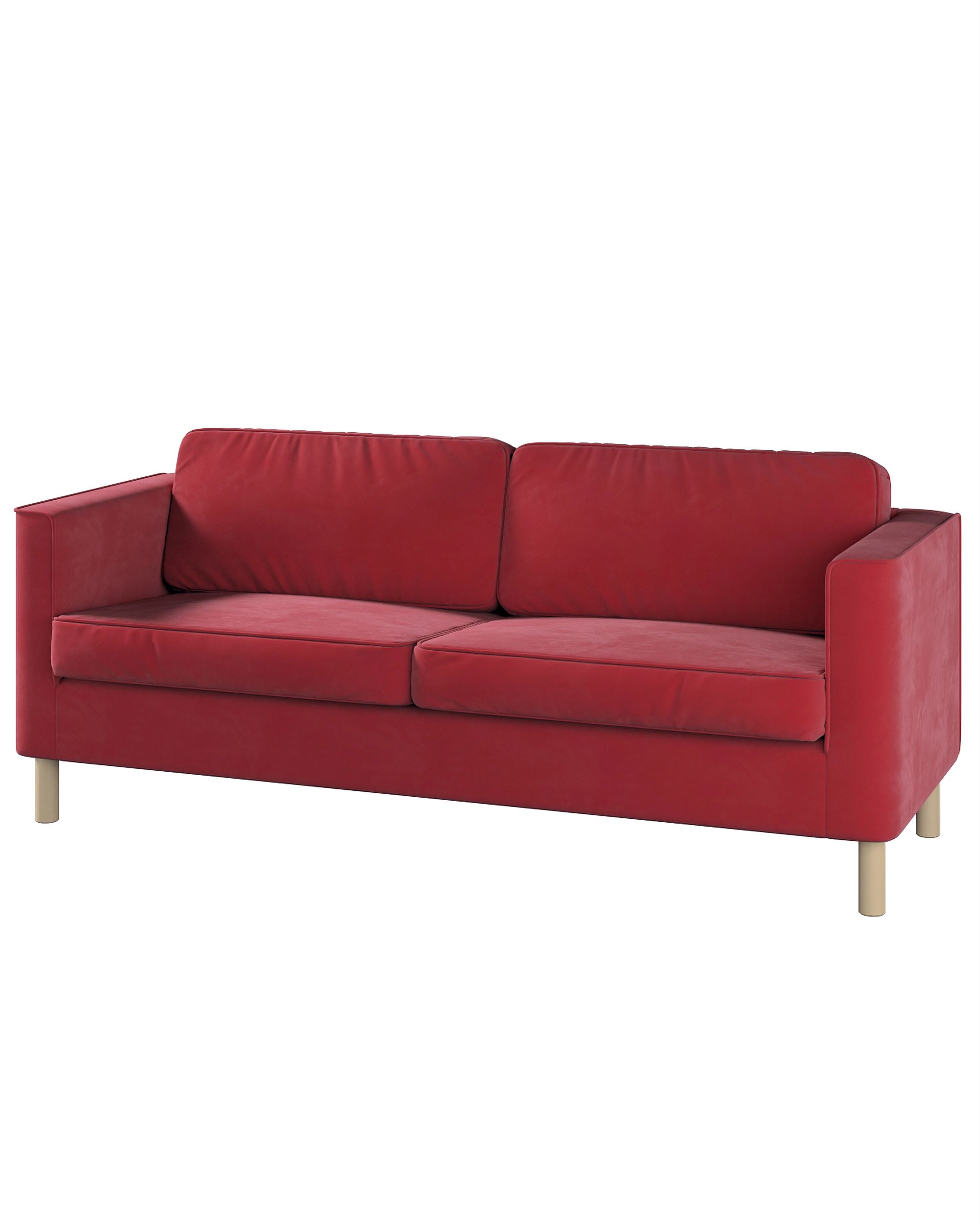 Bezug für Pärup 3-Sitzer Sofa Farbe rot Stoff glänzend, samt