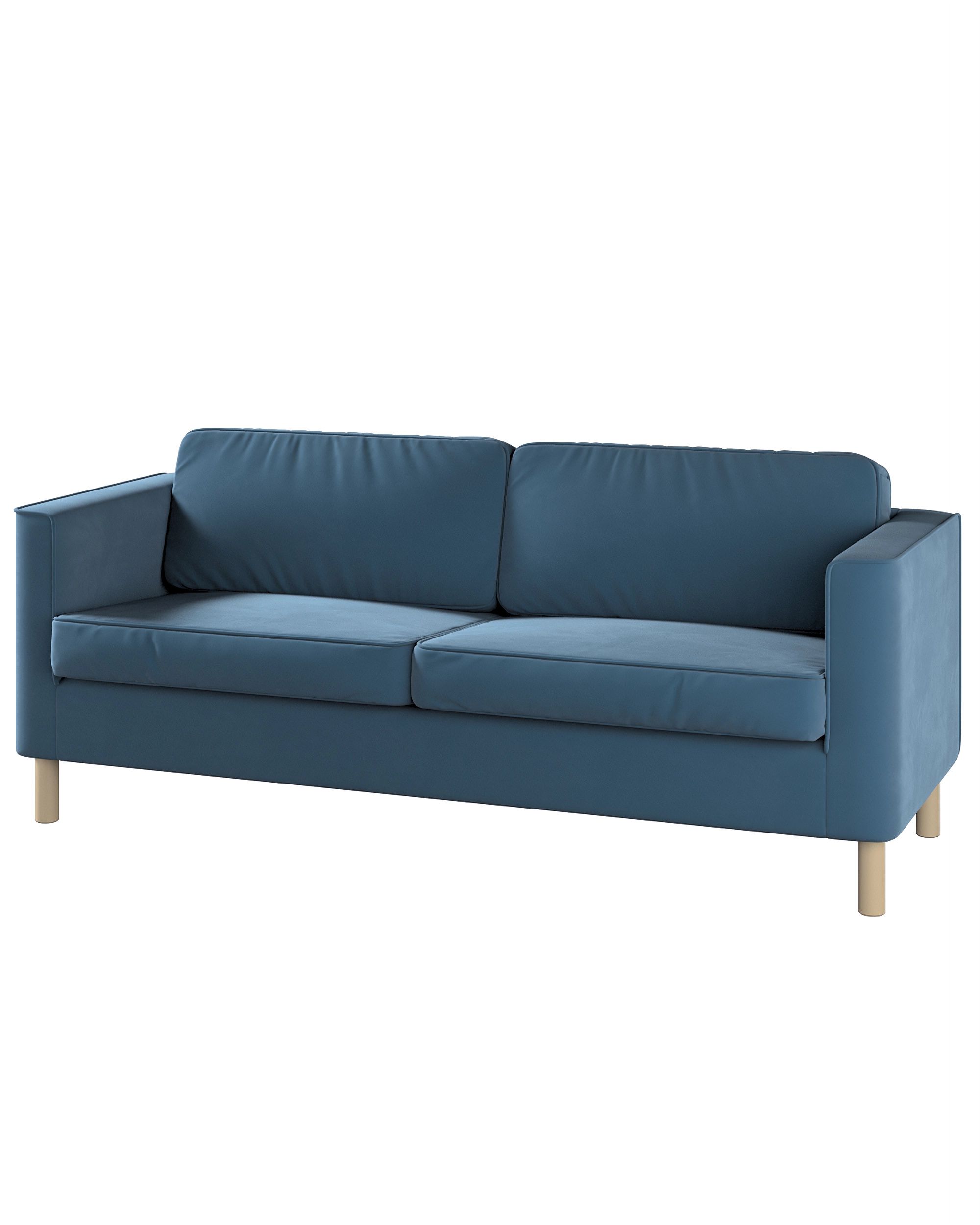 Bezug für Pärup 3-Sitzer Sofa Farbe blau Stoff glänzend, samt