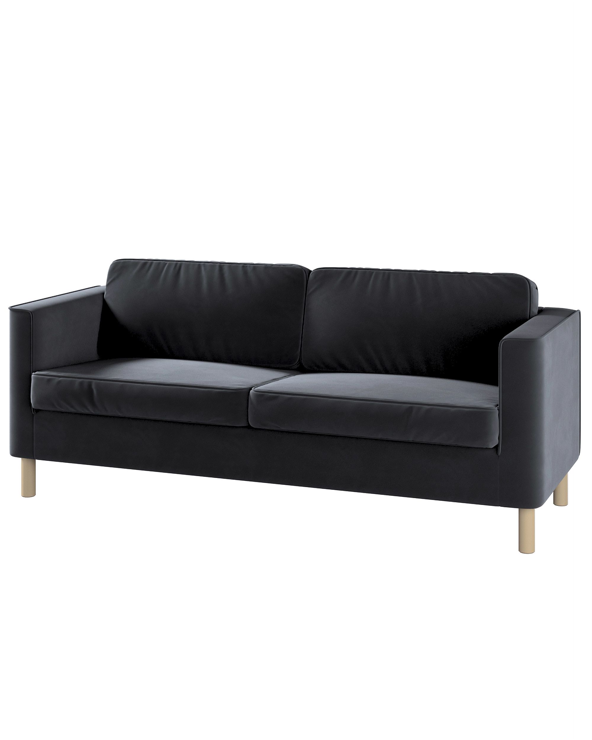 Bezug für Pärup 3-Sitzer Sofa Farbe schwarz Stoff glänzend, samt