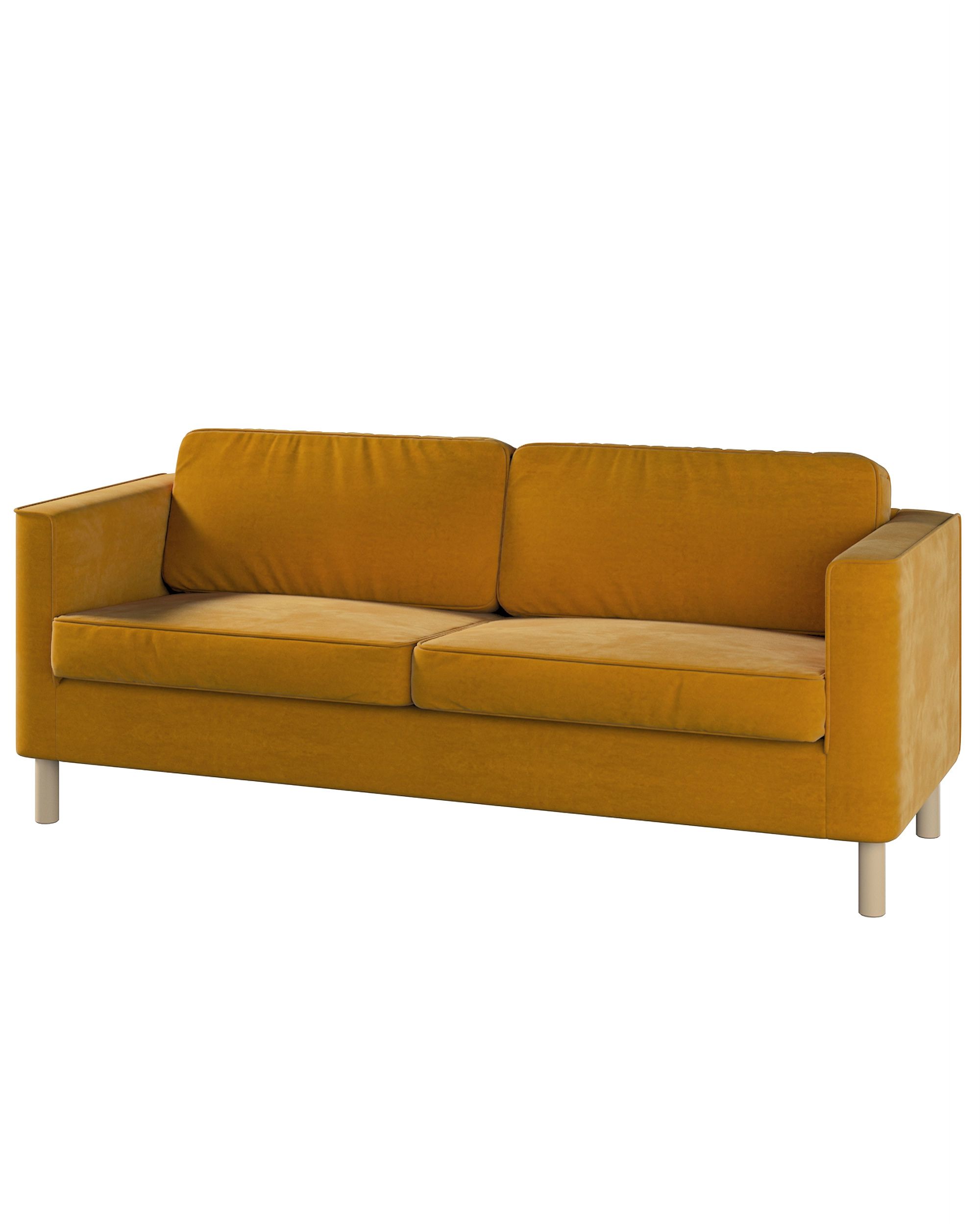 Bezug für Pärup 3-Sitzer Sofa Farbe gelb Stoff glänzend, samt