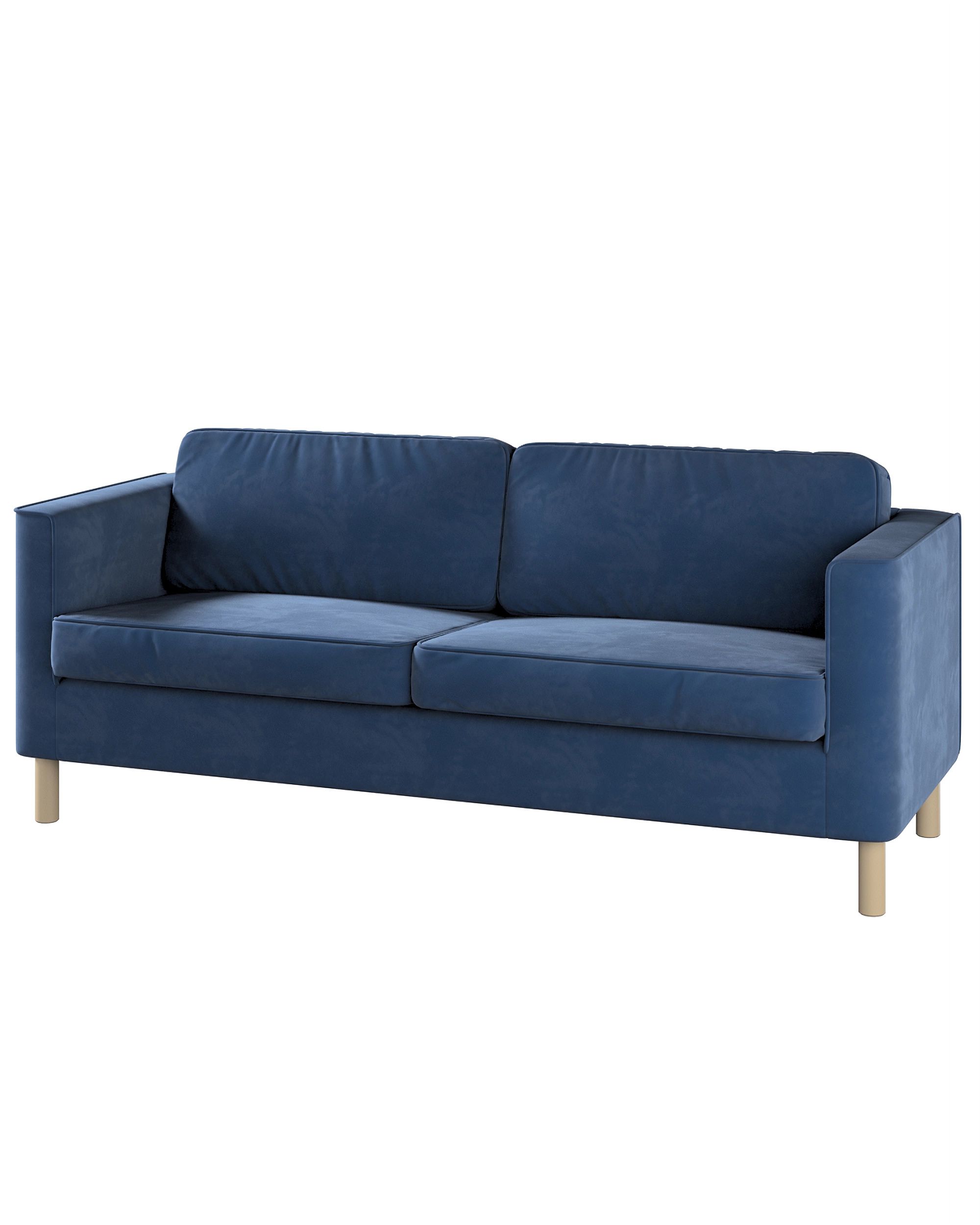 Bezug für Pärup 3-Sitzer Sofa Farbe dunkelblau Stoff glänzend, samt