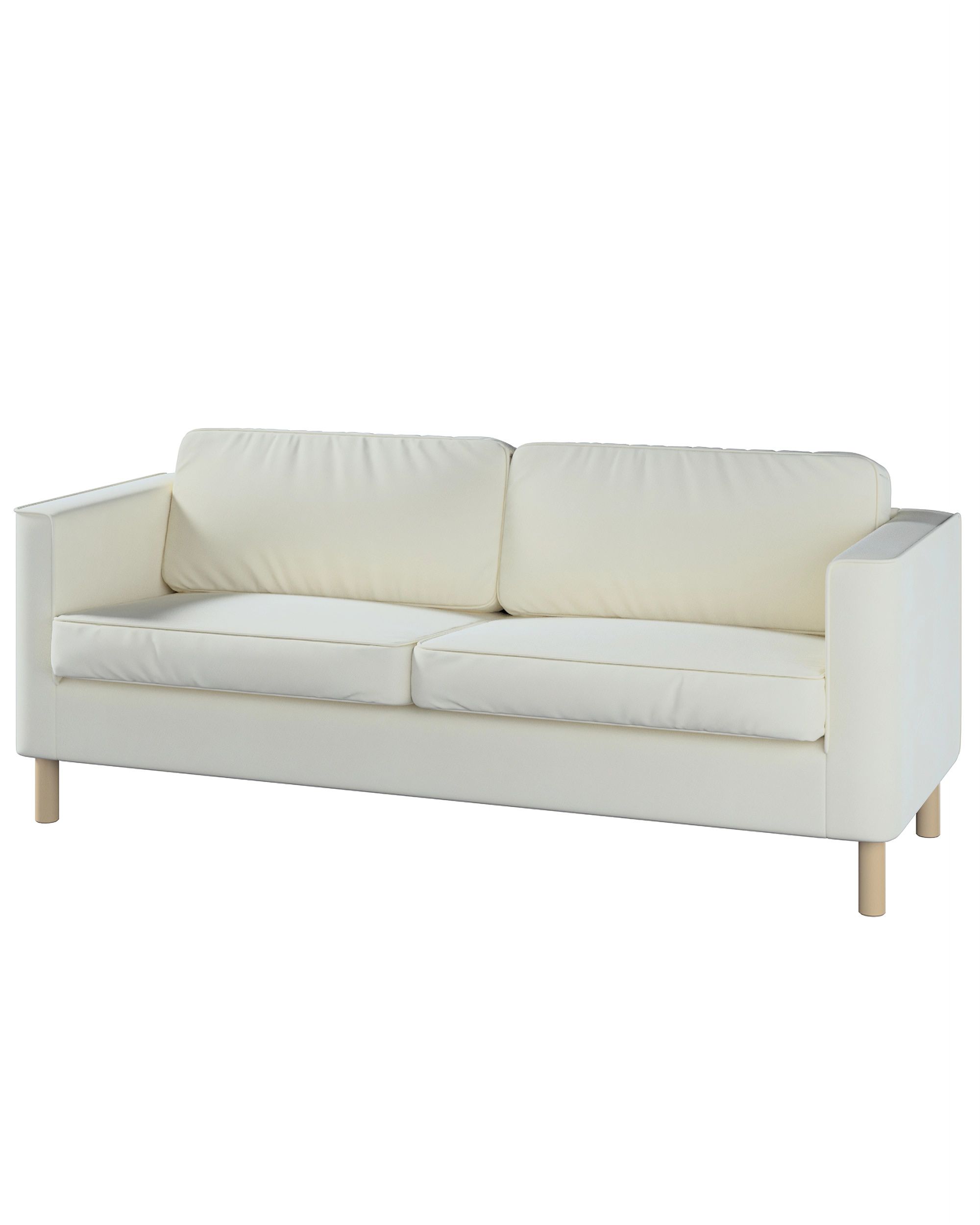 Bezug für Pärup 3-Sitzer Sofa Farbe creme Stoff glänzend, samt