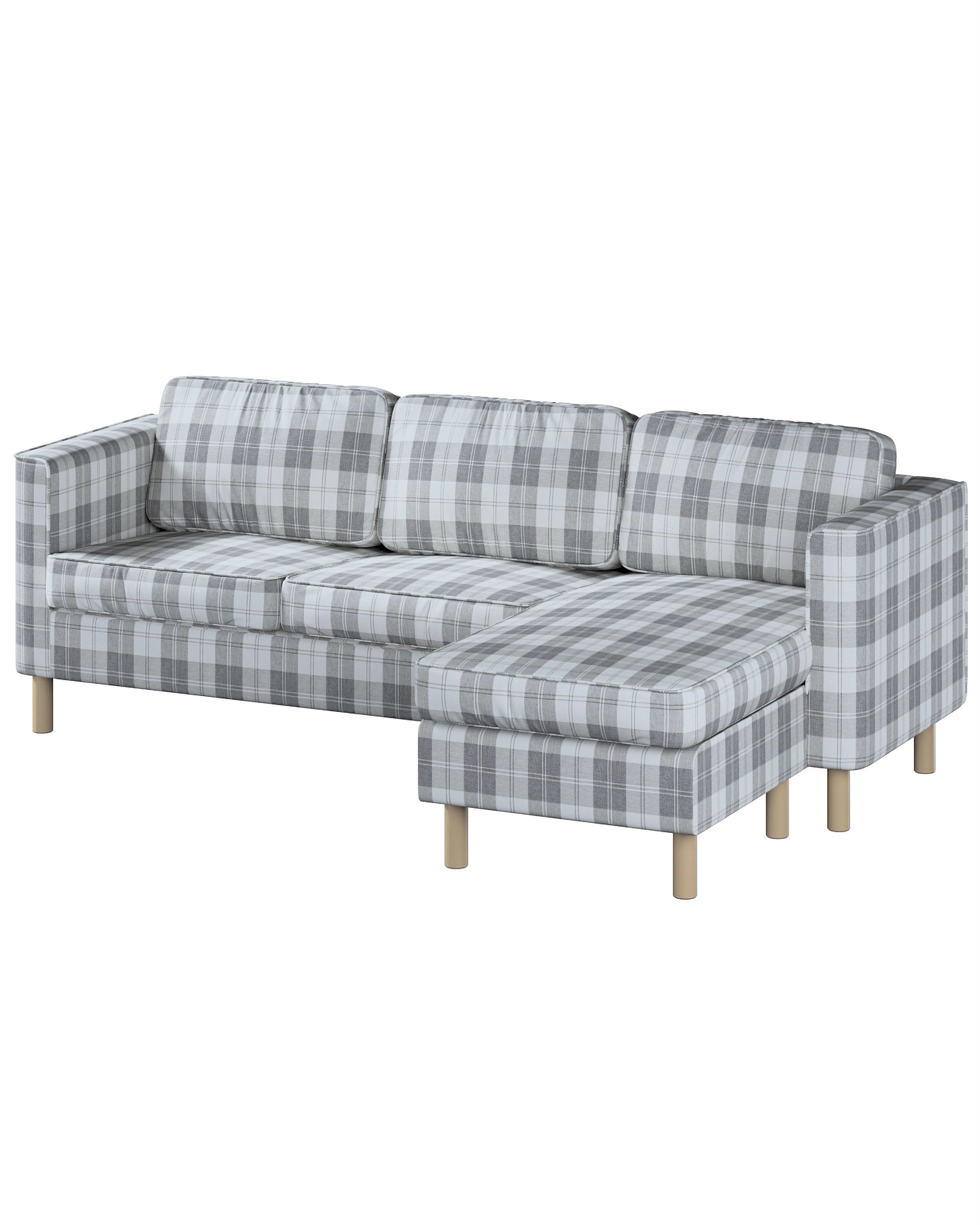 Bezug für Pärup 3-Sitzer Sofa mit Recamiere Farbe grau Stoff strukturiert, gemustert