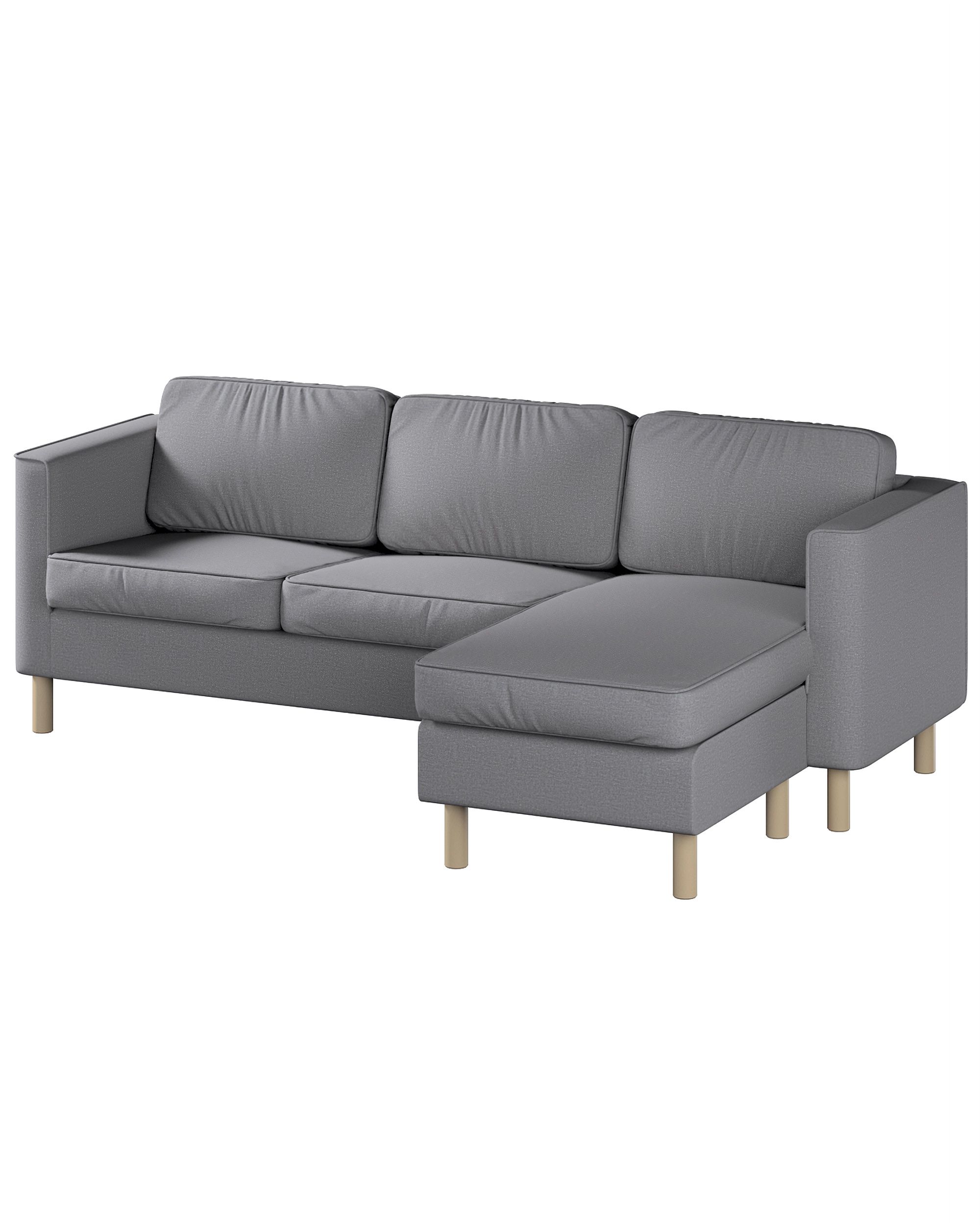 Bezug für Pärup 3-Sitzer Sofa mit Recamiere Farbe grau Stoff strukturiert