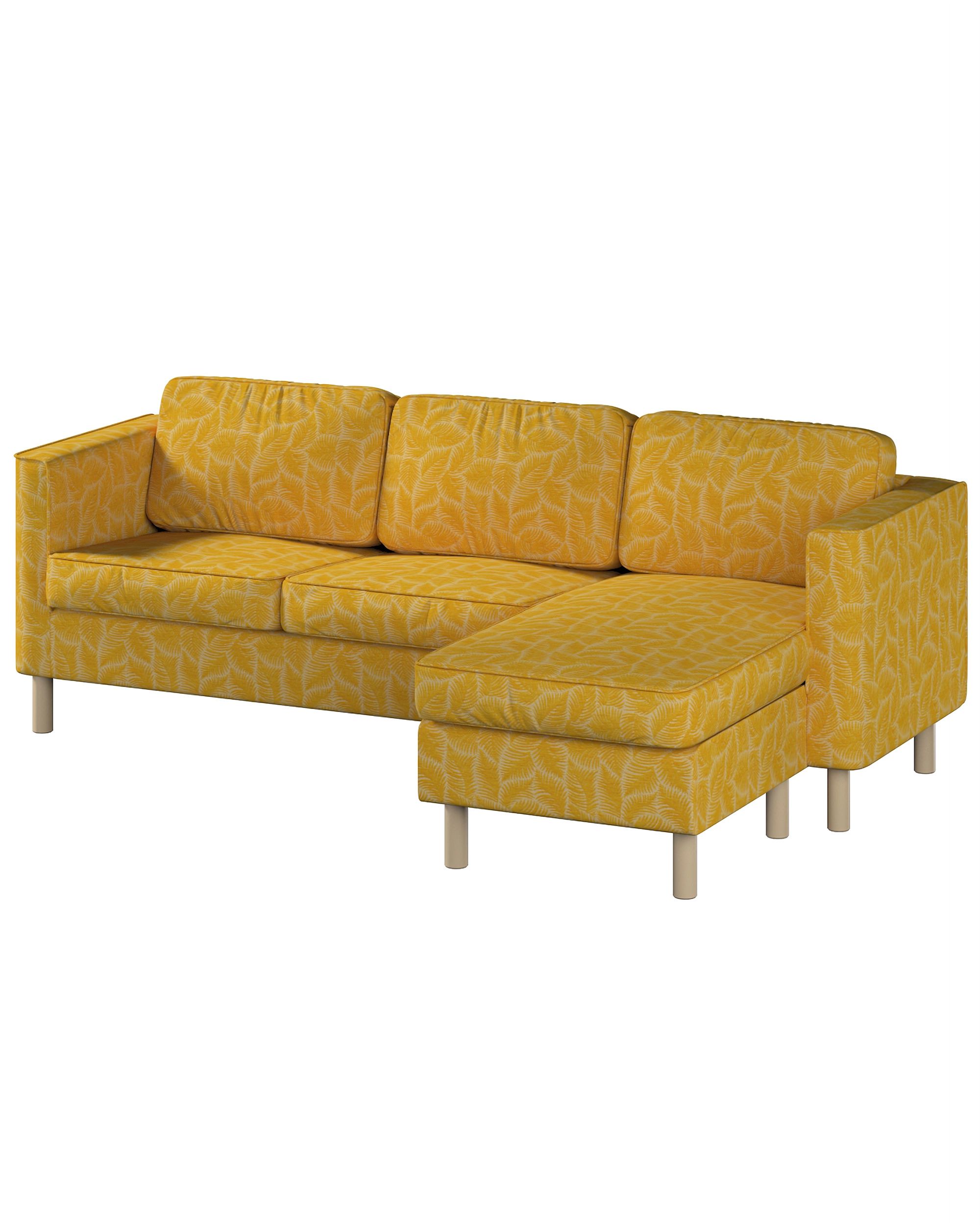 Bezug für Pärup 3-Sitzer Sofa mit Recamiere Farbe gelb Stoff strukturiert, gemustert