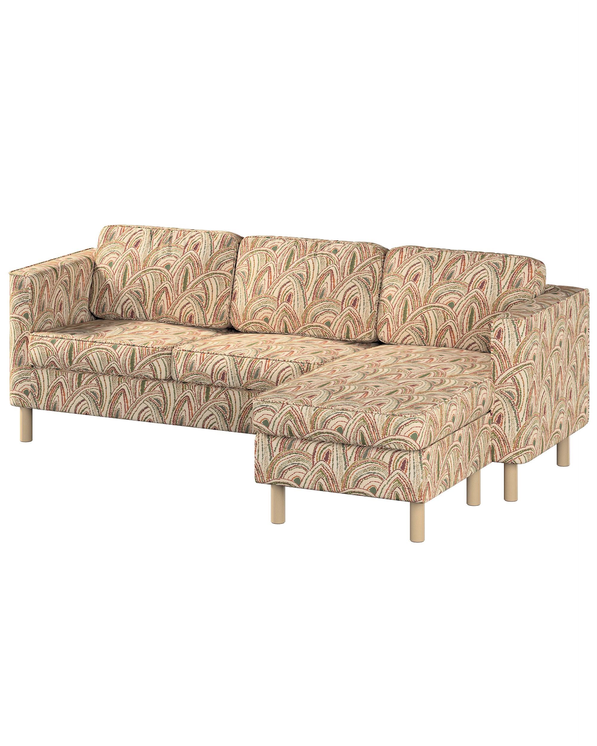 Bezug für Pärup 3-Sitzer Sofa mit Recamiere Farbe bunt Stoff strukturiert, gemustert
