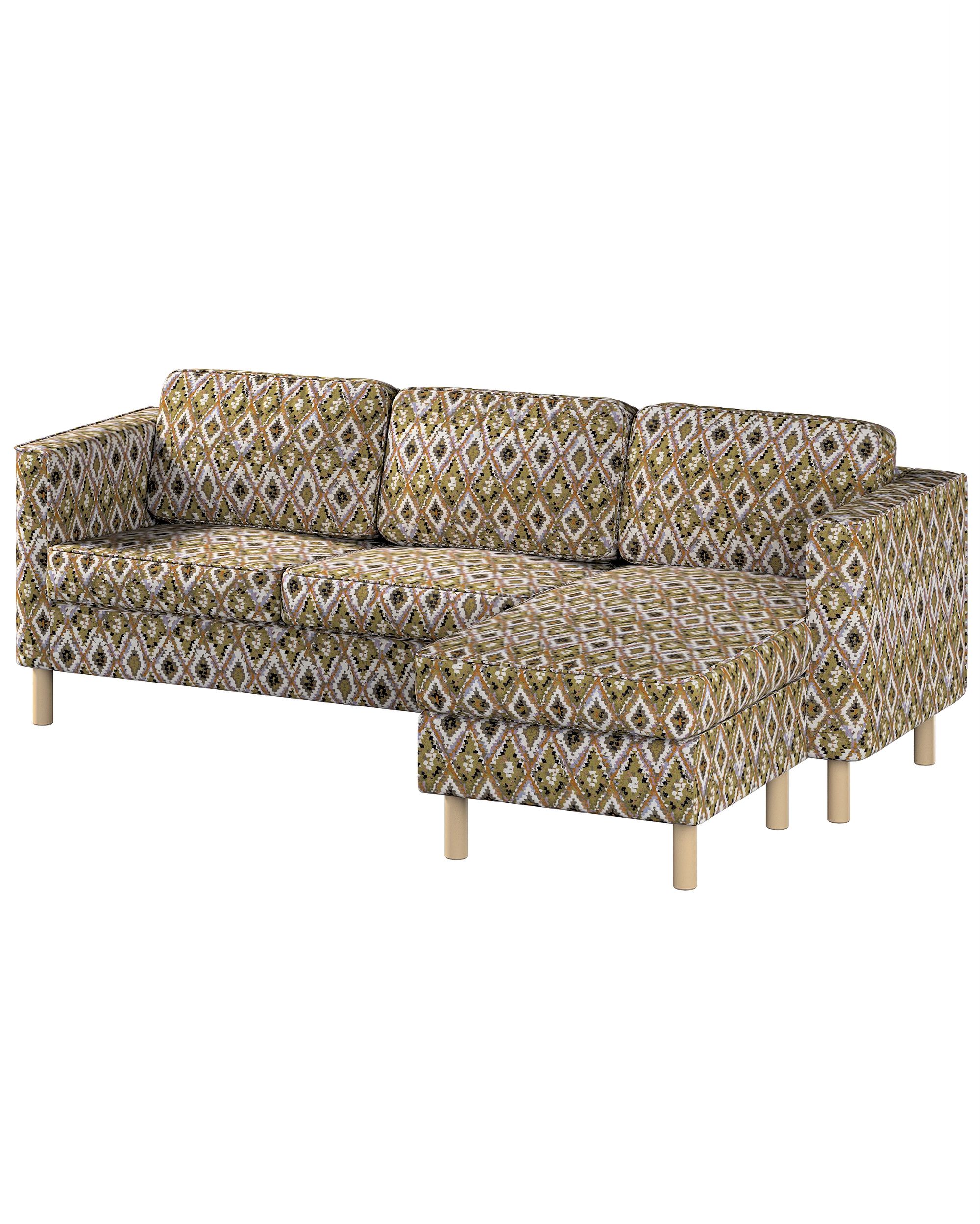Bezug für Pärup 3-Sitzer Sofa mit Recamiere Farbe bunt Stoff strukturiert, gemustert