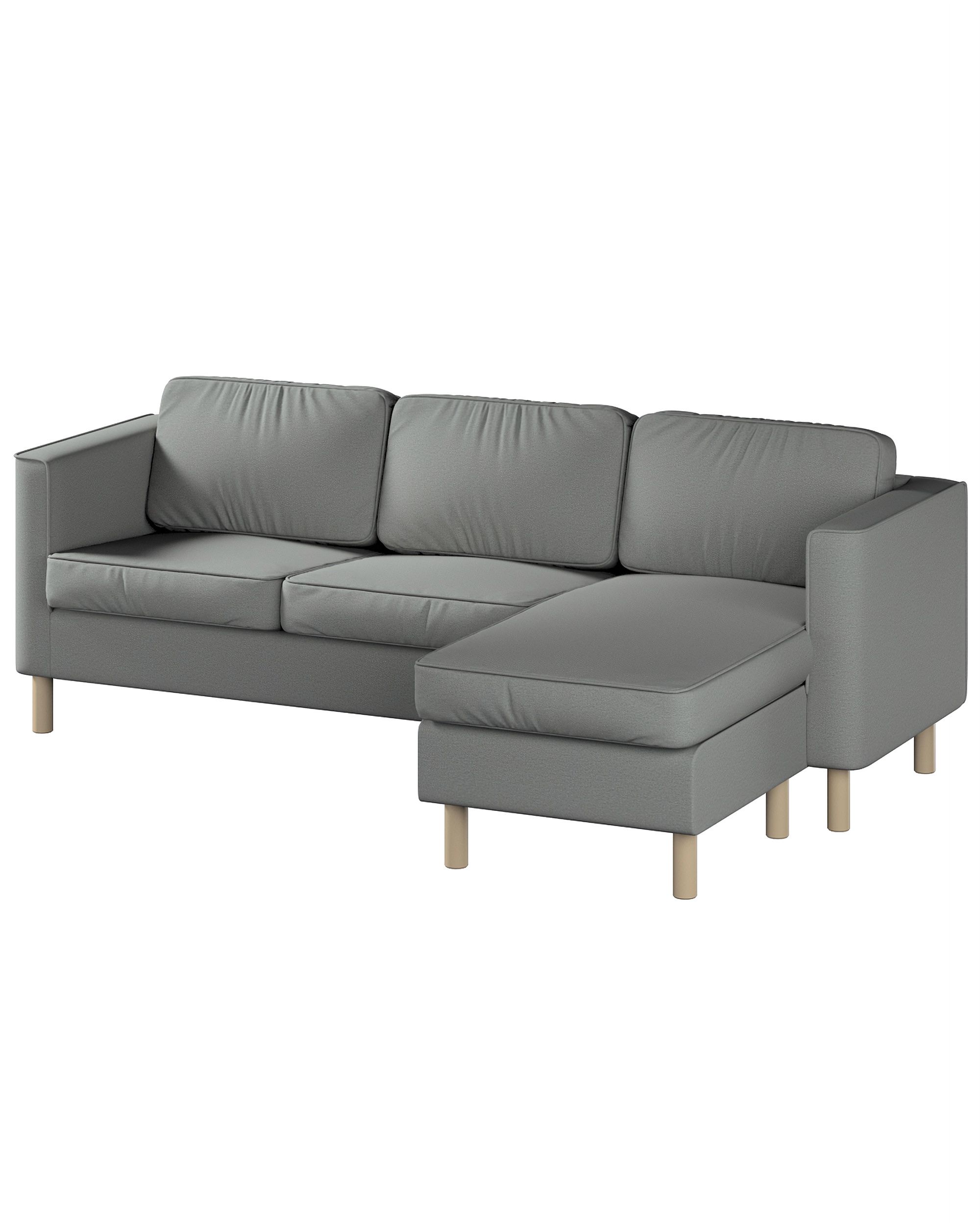 Bezug für Pärup 3-Sitzer Sofa mit Recamiere Farbe grau Stoff strukturiert