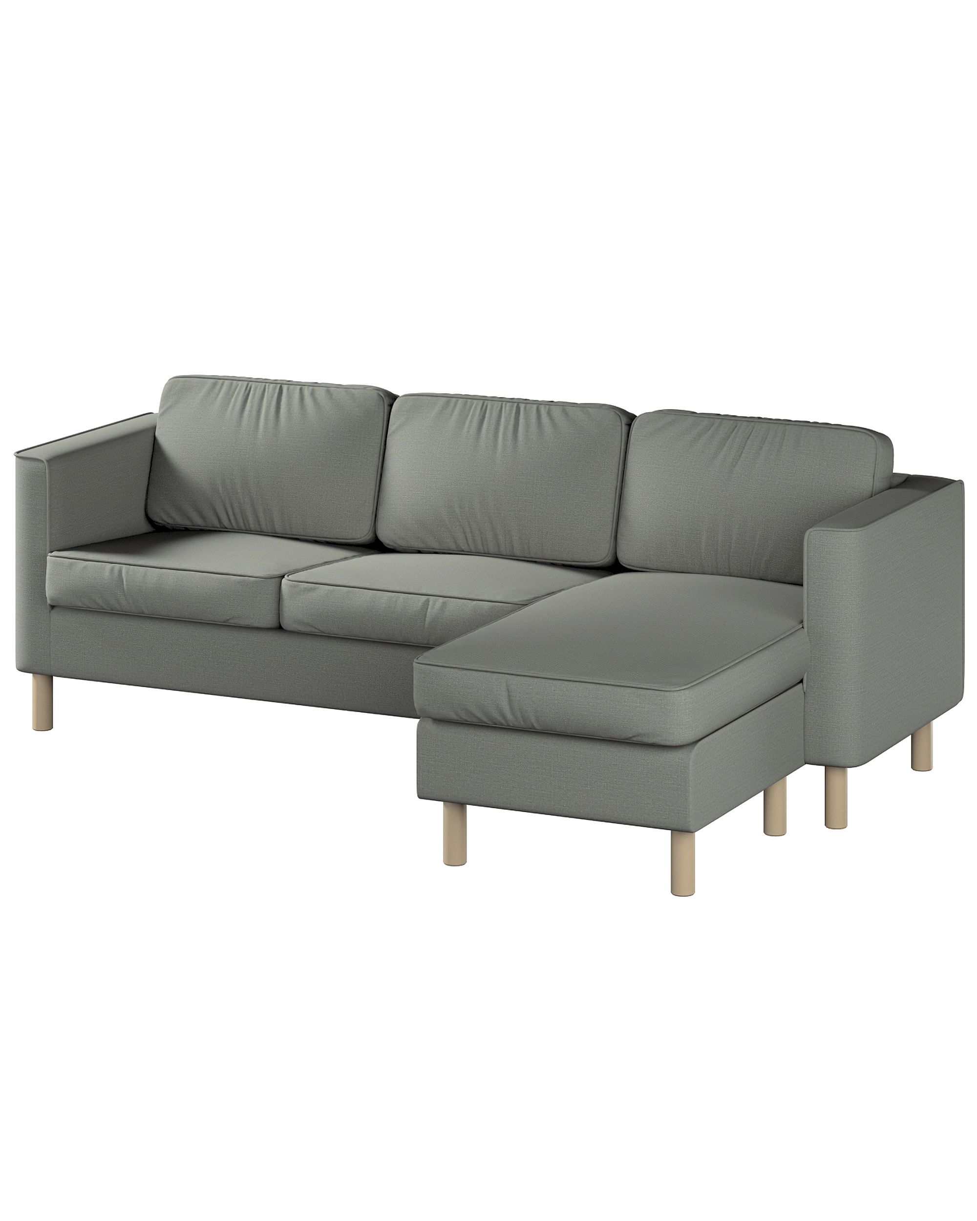 Bezug für Pärup 3-Sitzer Sofa mit Recamiere Farbe grau Stoff strukturiert