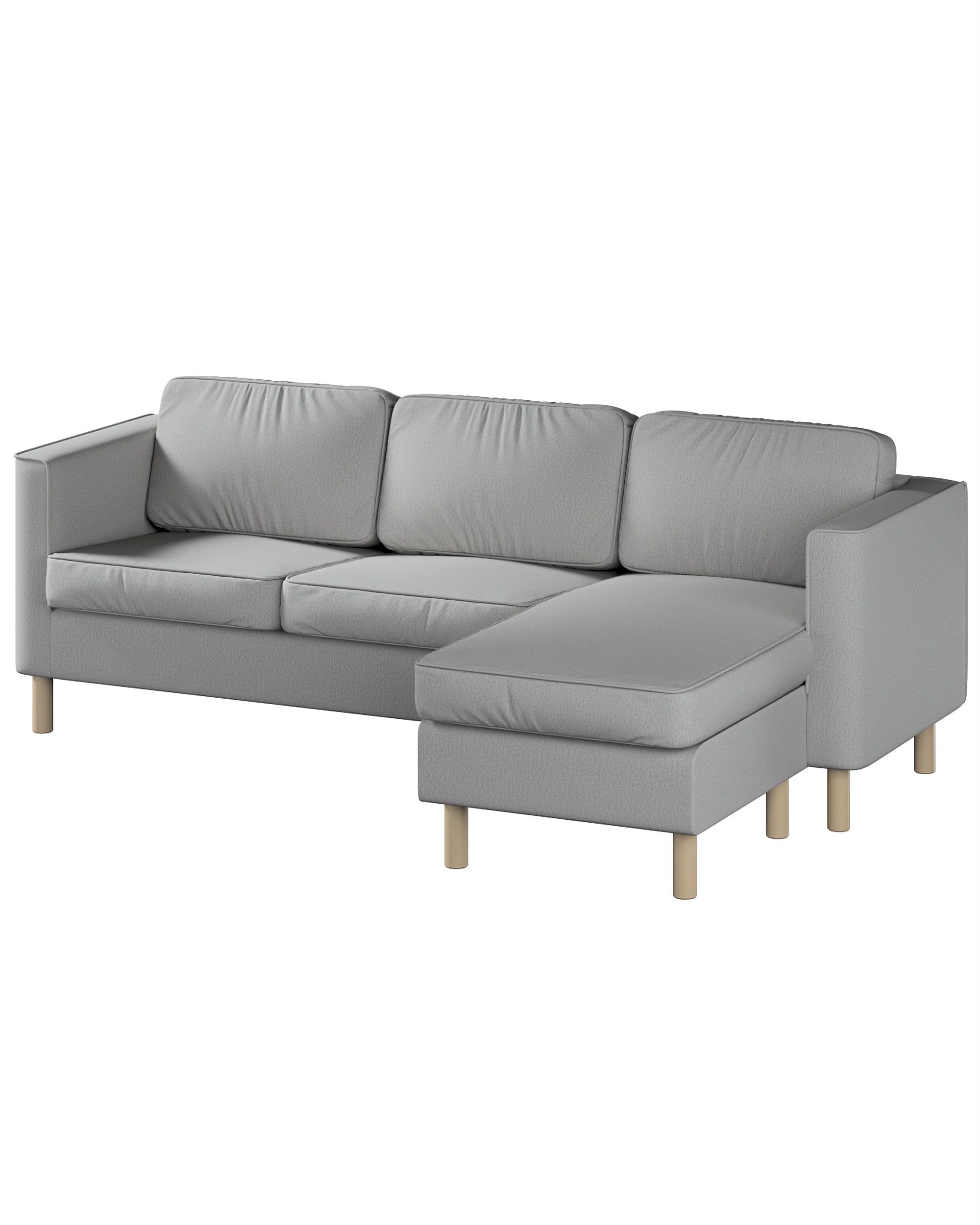 Bezug für Pärup 3-Sitzer Sofa mit Recamiere Farbe grau Stoff strukturiert