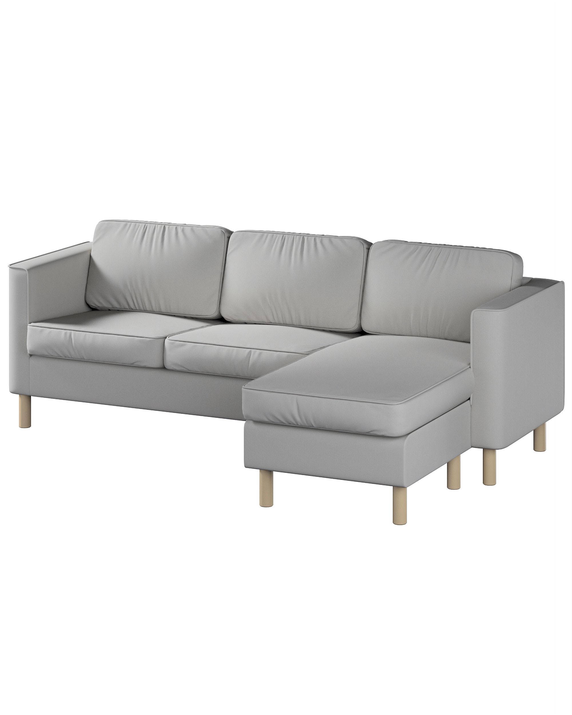 Bezug für Pärup 3-Sitzer Sofa mit Recamiere Farbe grau Stoff strukturiert