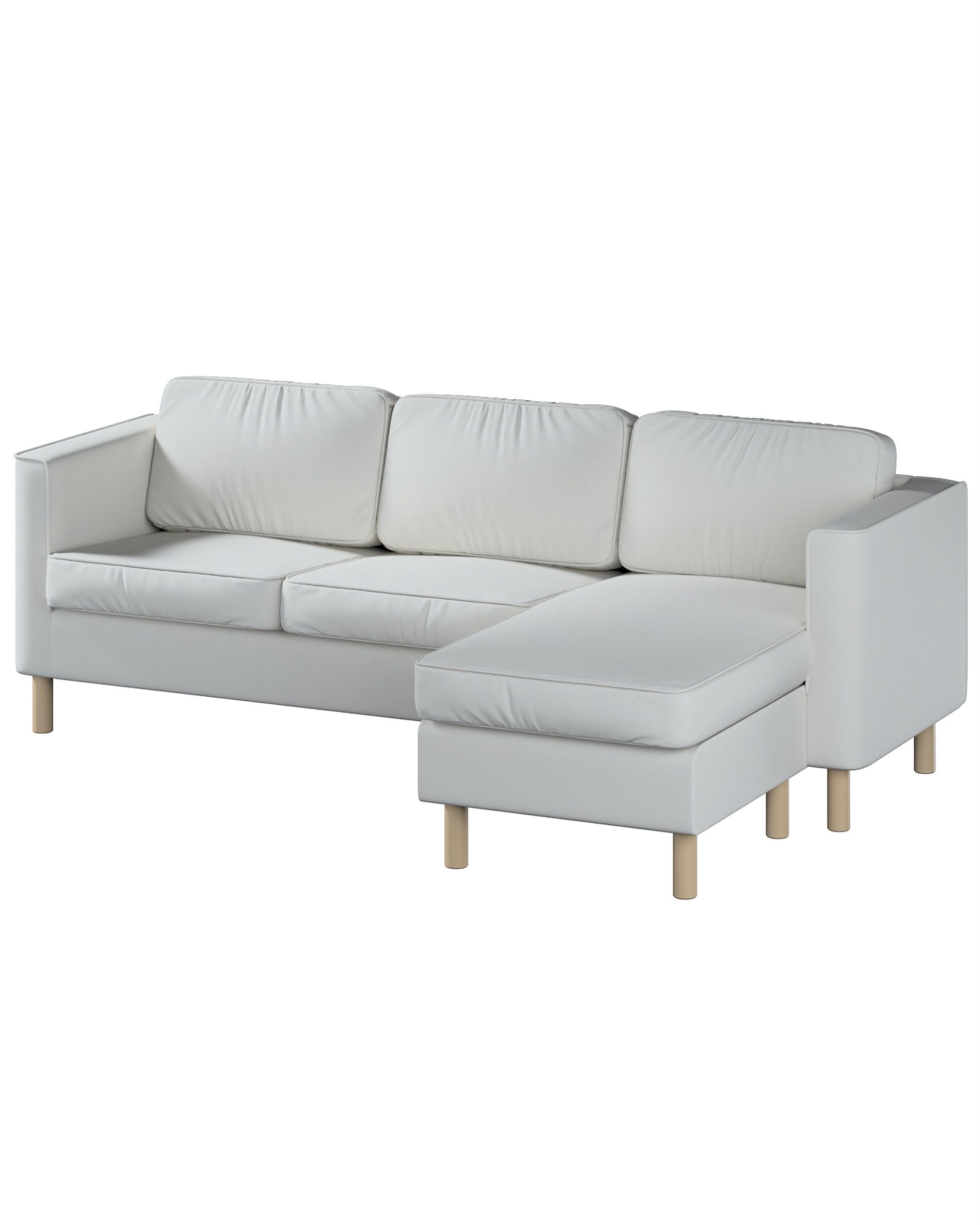 Bezug für Pärup 3-Sitzer Sofa mit Recamiere Farbe grau Stoff strukturiert
