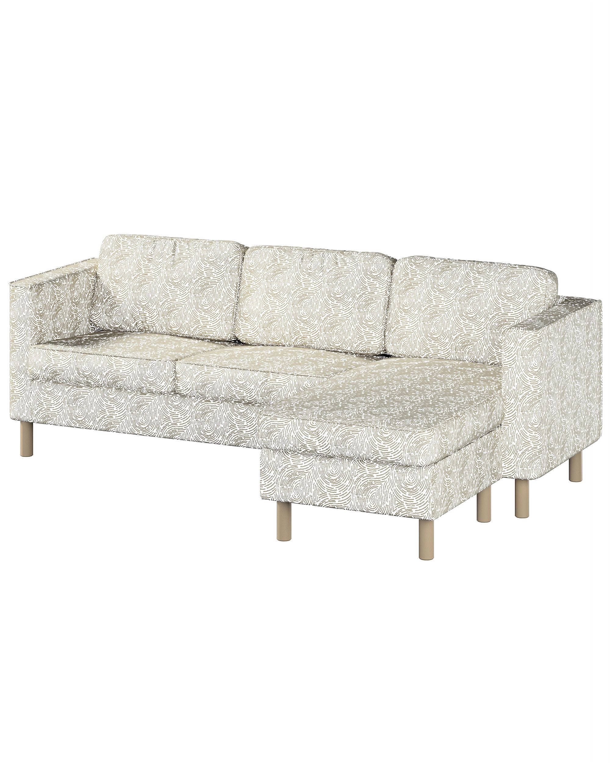 Bezug für Pärup 3-Sitzer Sofa mit Recamiere Farbe beige Stoff glänzend, strukturiert, gemustert