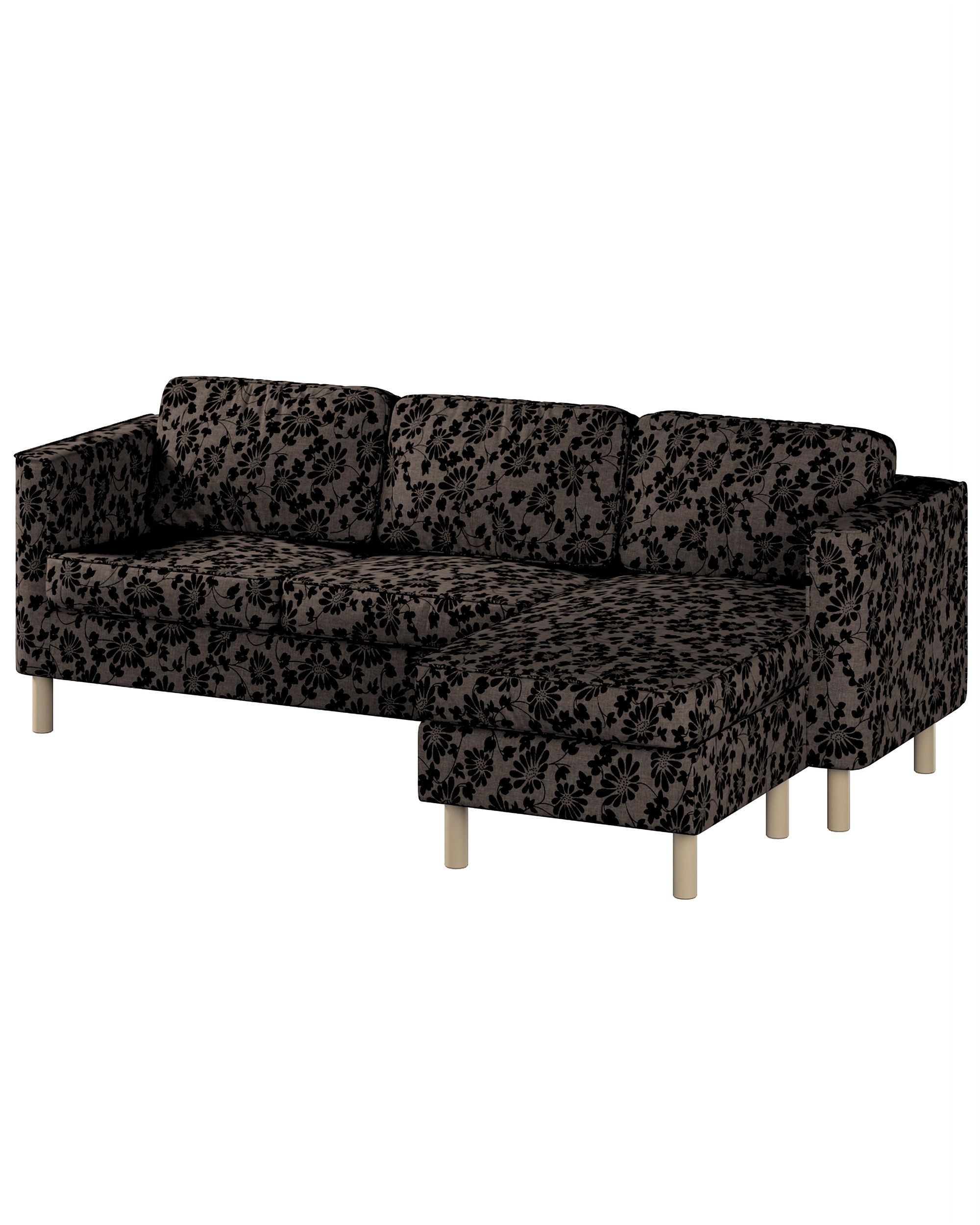 Bezug für Pärup 3-Sitzer Sofa mit Recamiere Farbe braun Stoff strukturiert, gemustert