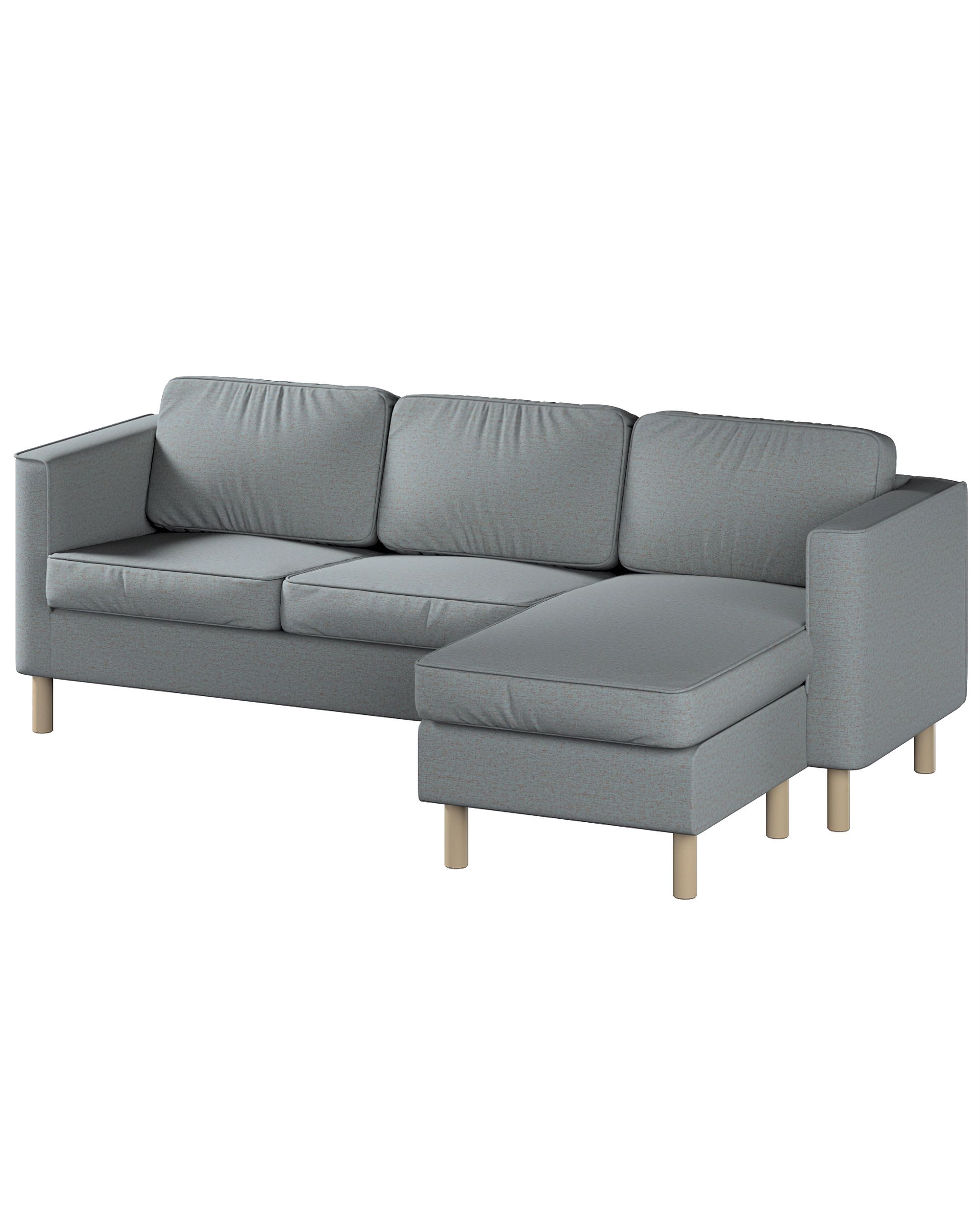 Bezug für Pärup 3-Sitzer Sofa mit Recamiere Farbe blau Stoff strukturiert