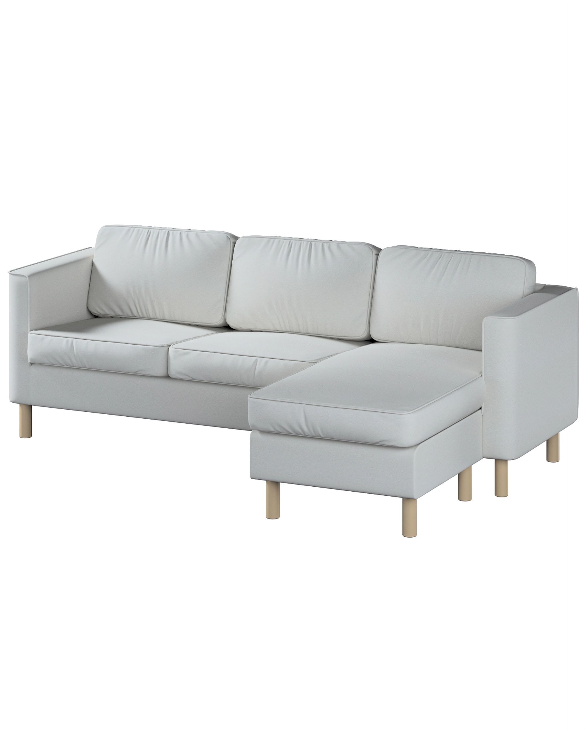 Bezug für Pärup 3-Sitzer Sofa mit Recamiere Farbe grau Stoff glänzend, strukturiert, samt