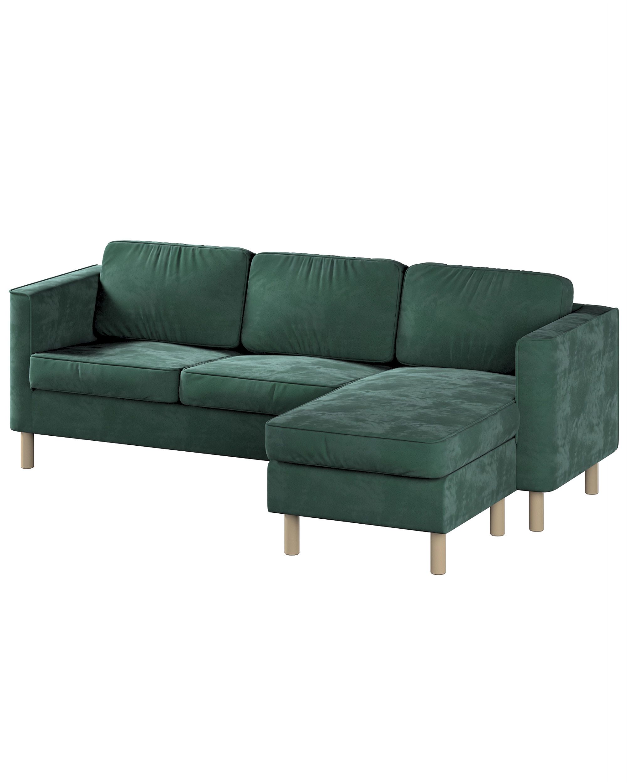 Bezug für Pärup 3-Sitzer Sofa mit Recamiere Farbe grün Stoff glänzend, samt