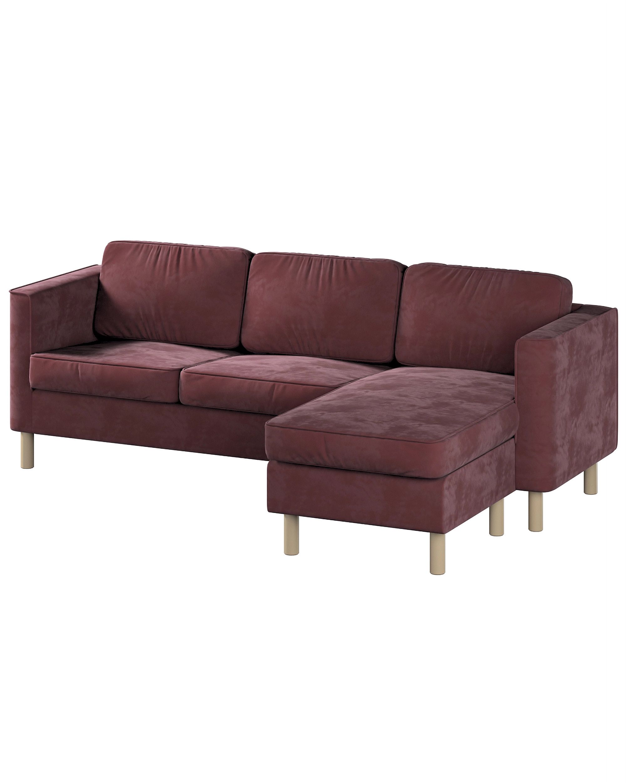 Bezug für Pärup 3-Sitzer Sofa mit Recamiere Farbe rot Stoff glänzend, samt
